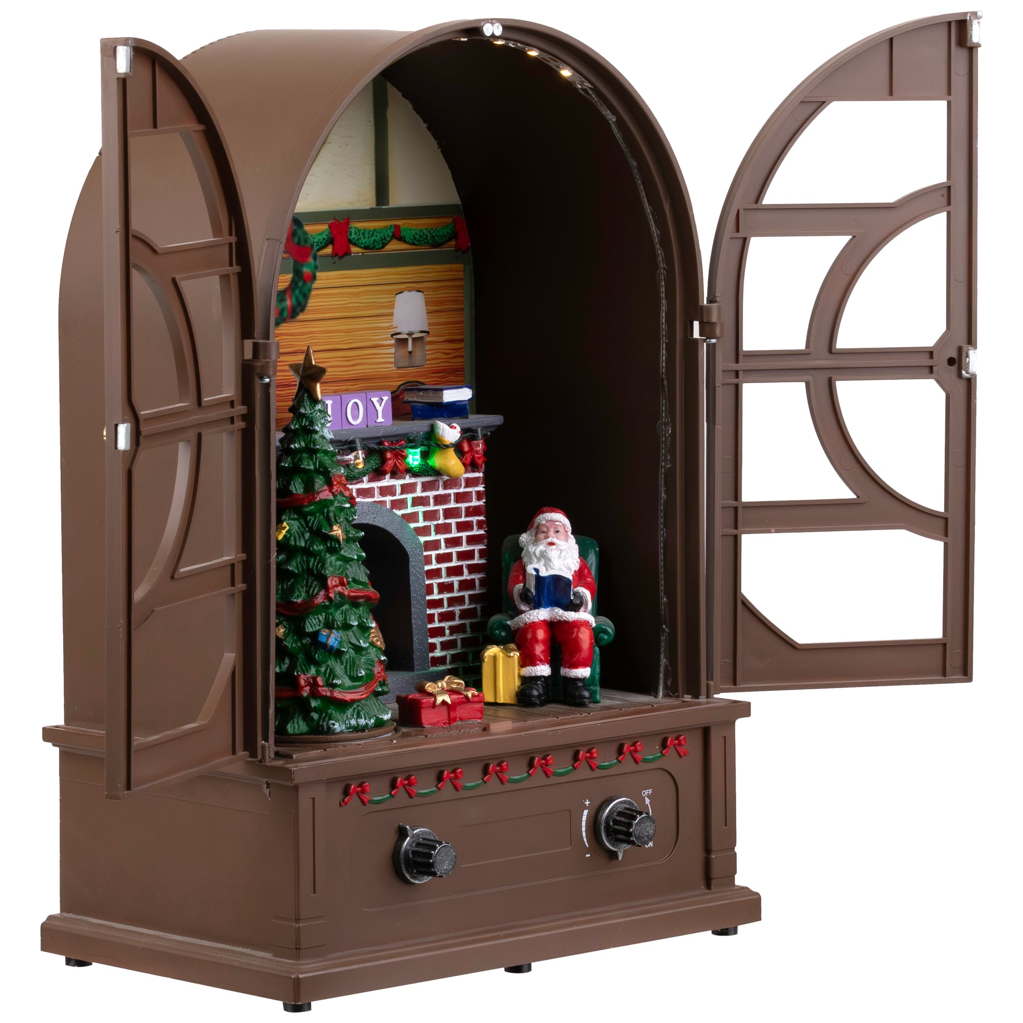 LED Lighted and Musical Retro Radio with Santa Scene Christmas Decoration - 12.5"