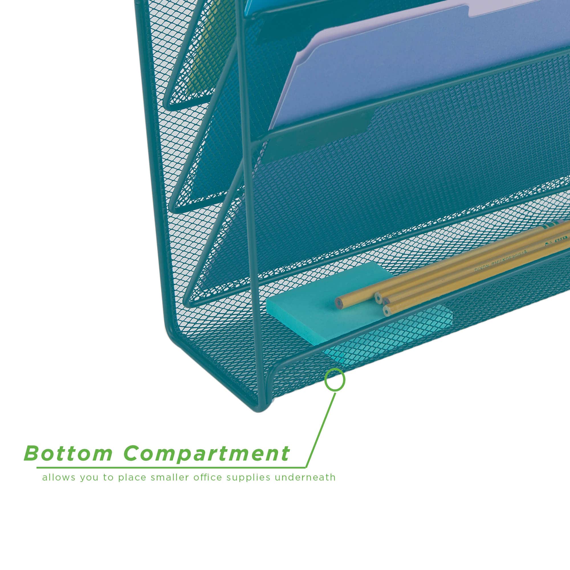 Mind Reader 6 Compartment Vertical Hanging Wall File & Chart Organizer