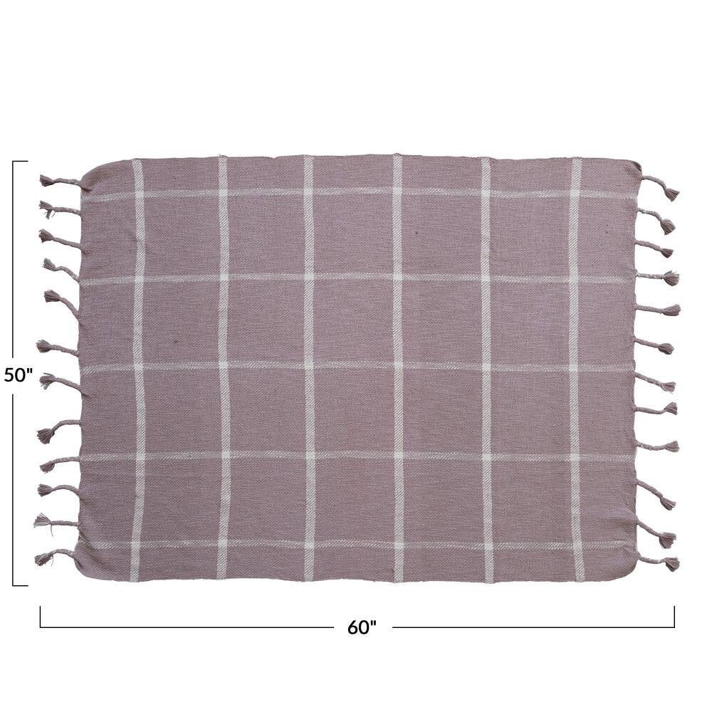 Hello Honey® Lilac Grid Throw Blanket with Tassels