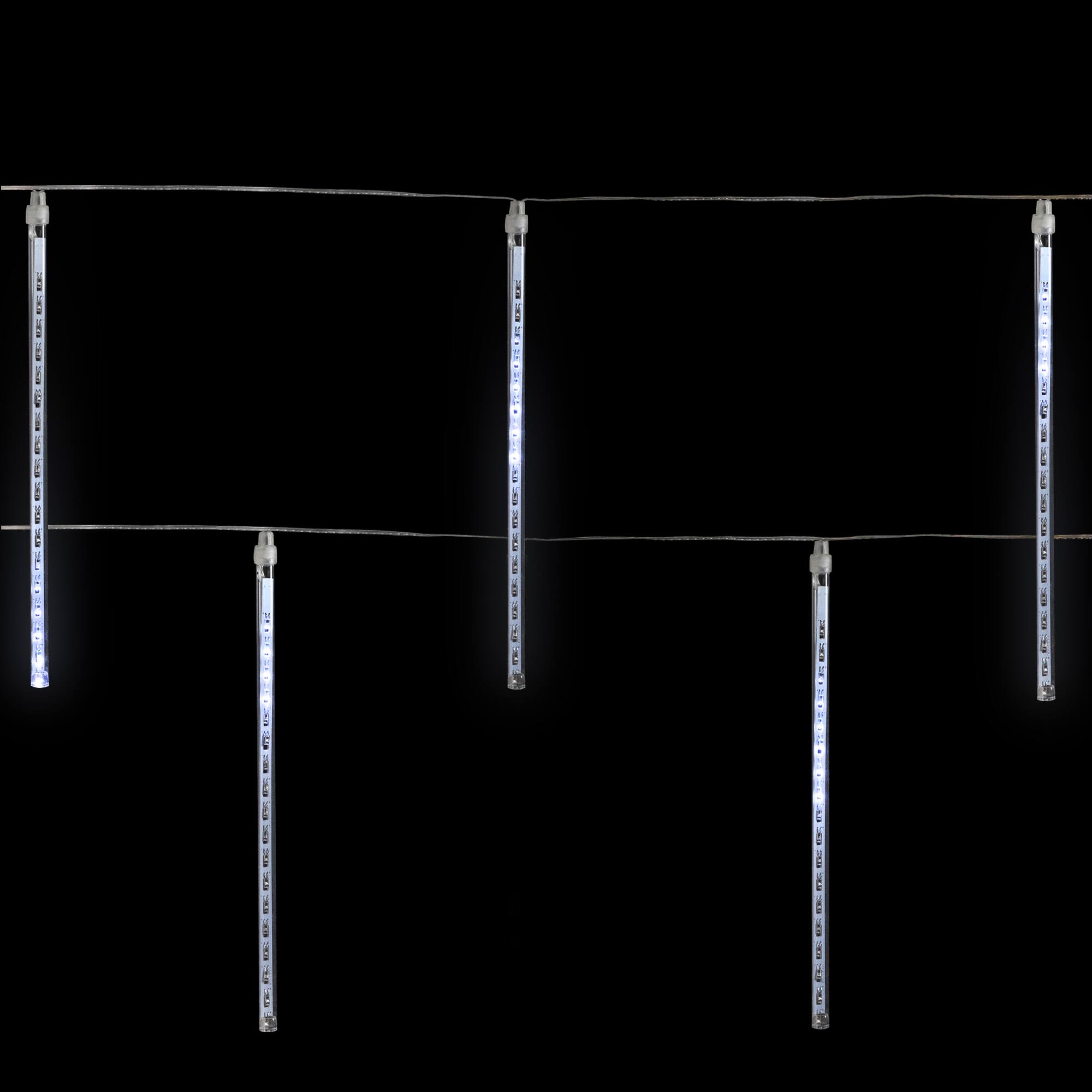LED Lighted Snowfall Icicle Christmas Lights - Polar White - 15' Clear Wire - 10ct