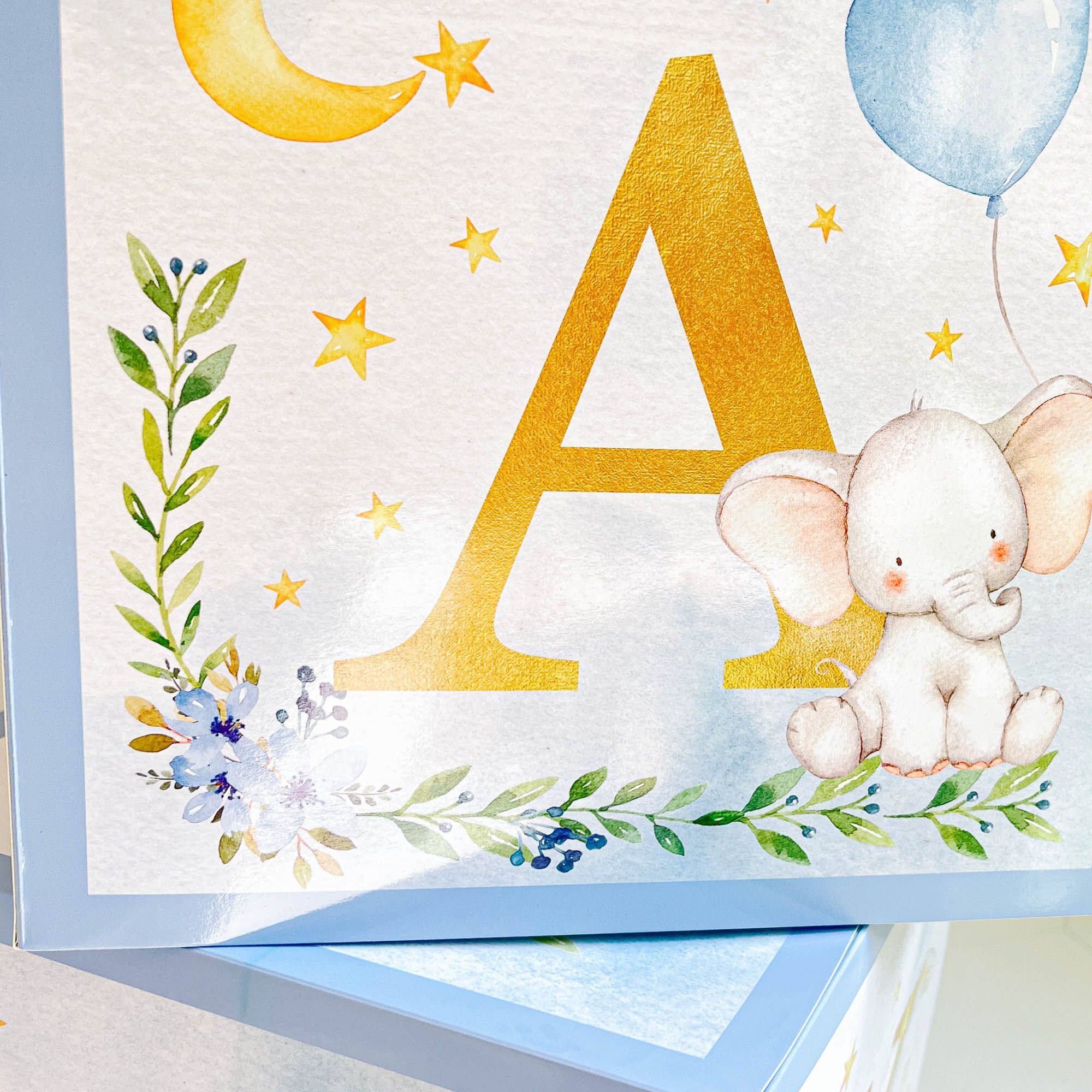 Kate Aspen® Blue Elephant Baby Shower Block Box Set