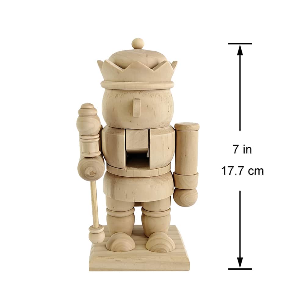 7" King DIY Pinewood Nutcracker by Make Market®