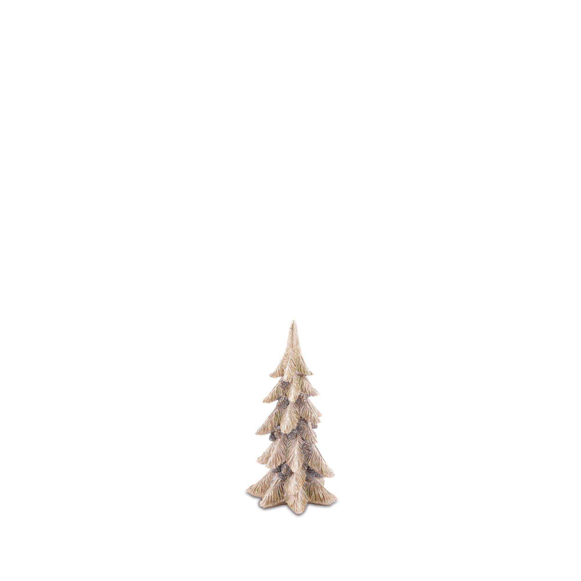Melrose Gold Metallic Pine Tree with Pinecones Set
