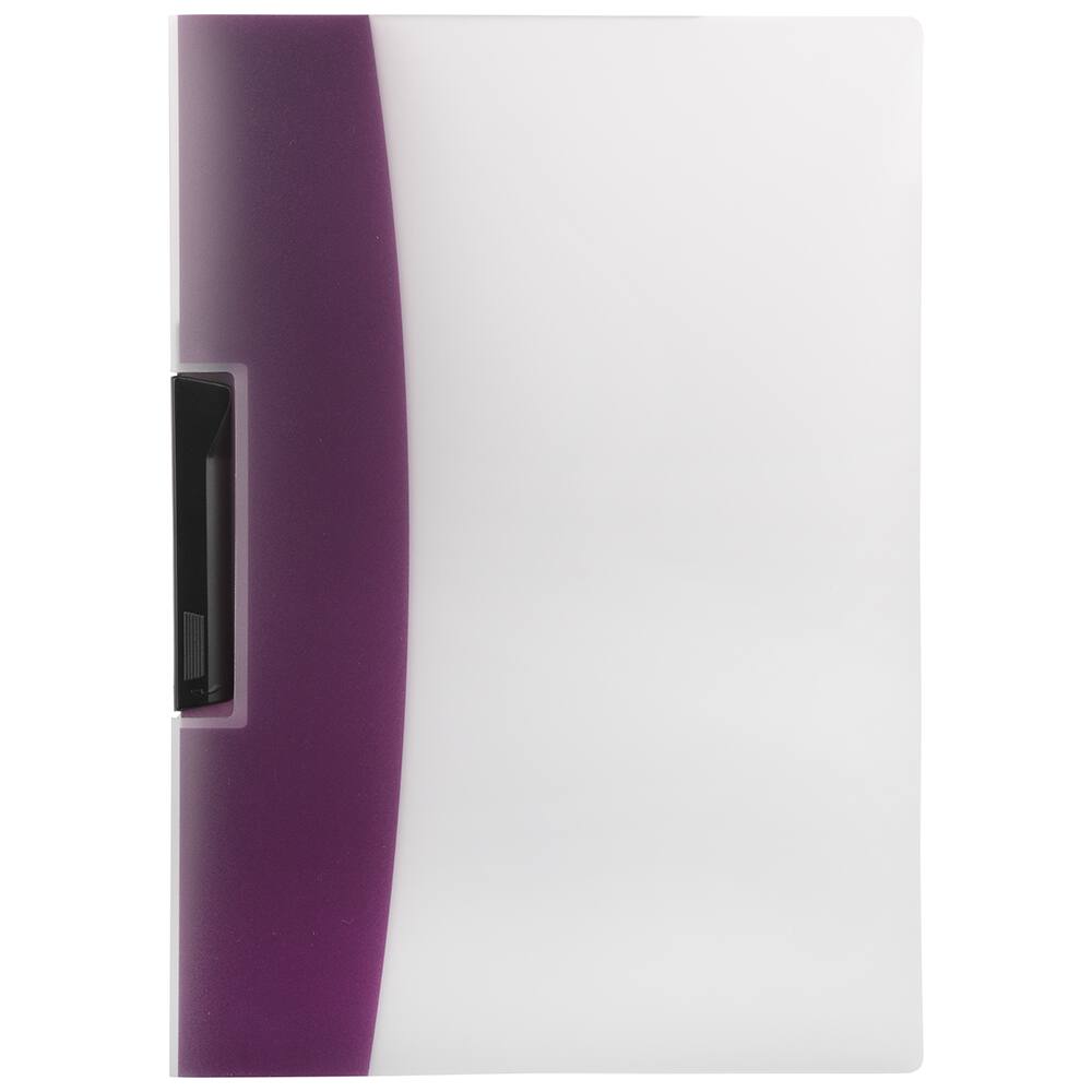 JAM Paper 9" x 12" Purple Plastic Report Cover with Swing Lock Clip, 20ct.