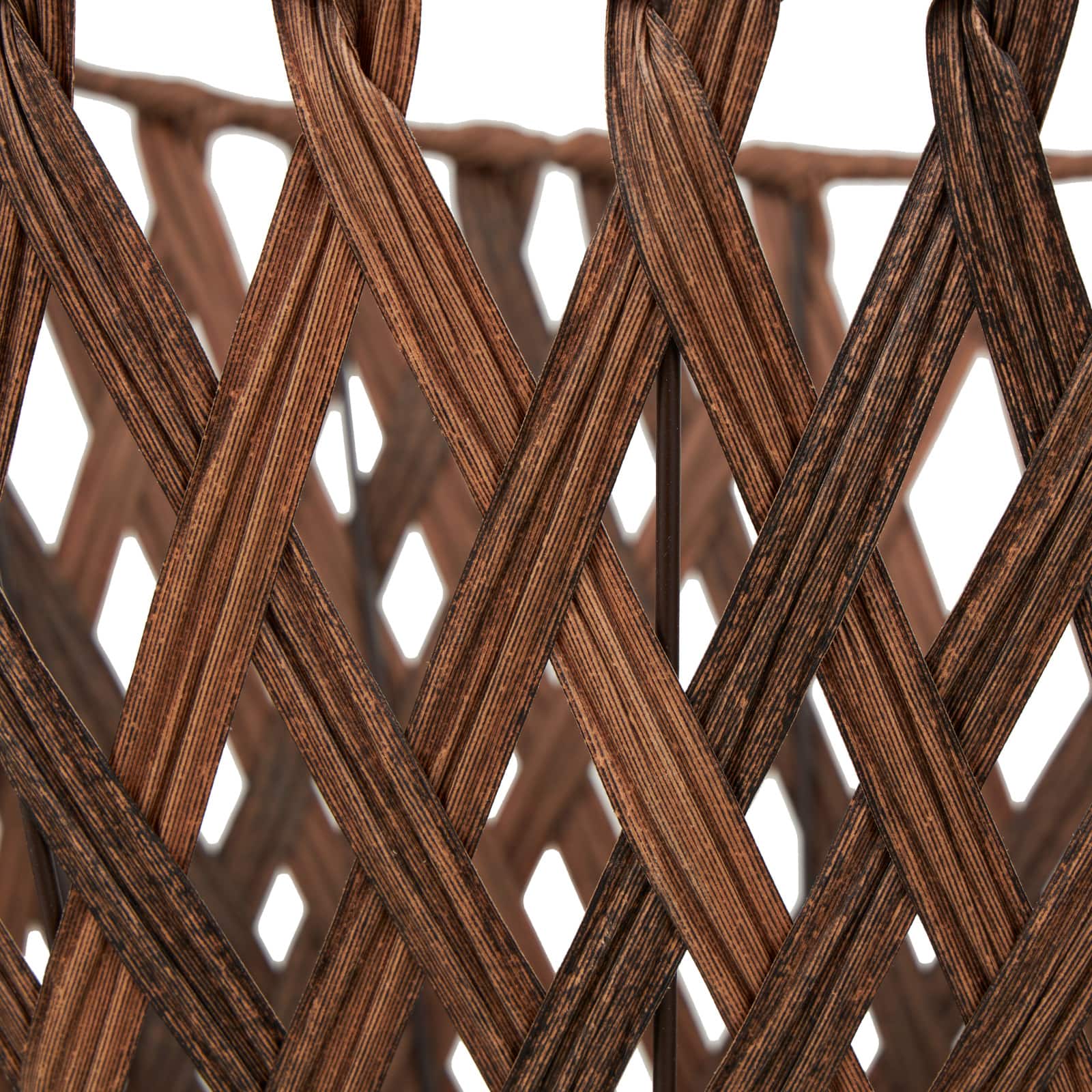 21" Bronze Plastic Rattan Geometric Woven Storage Basket