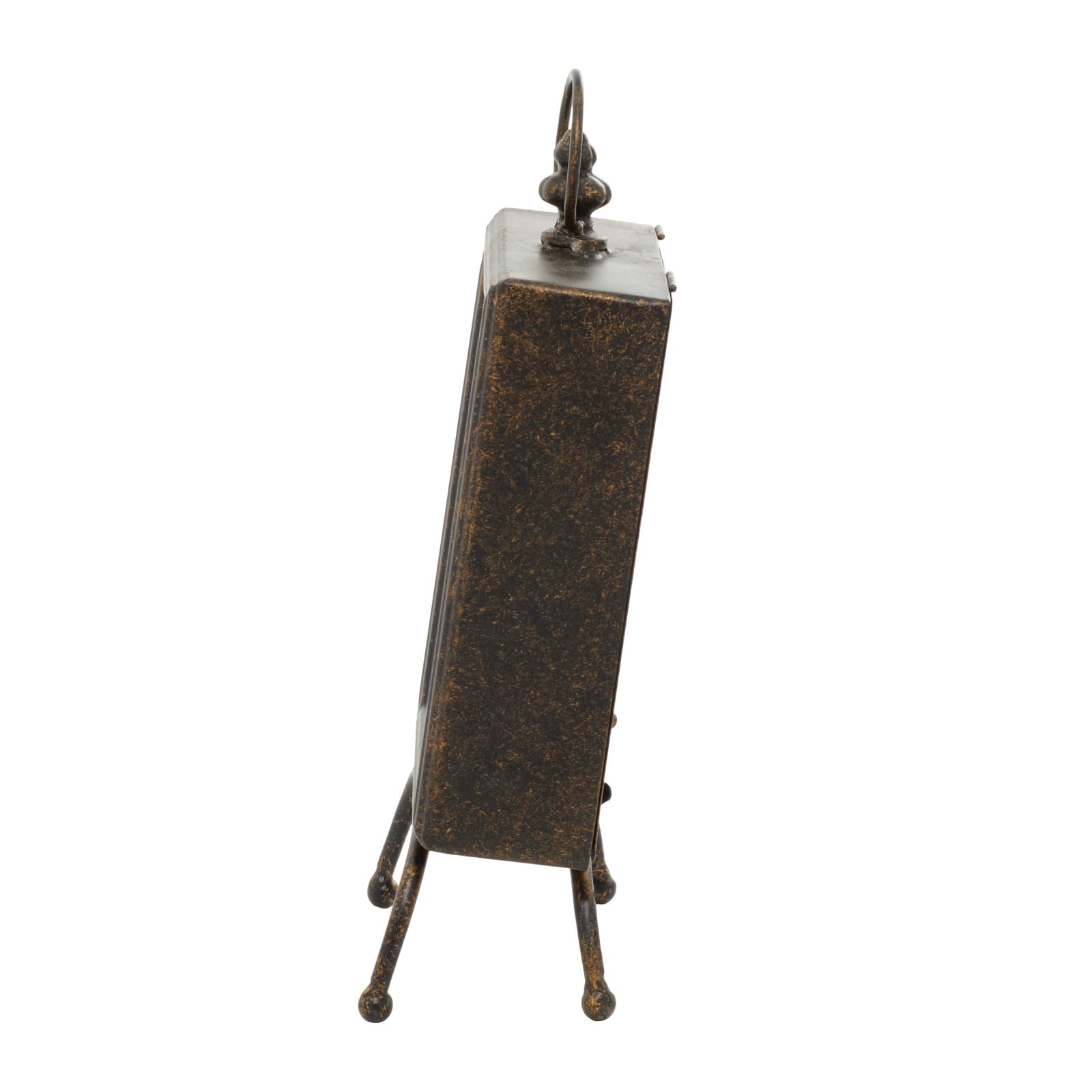 Brass Metal Rustic Clock, 14" x 8" x 4"