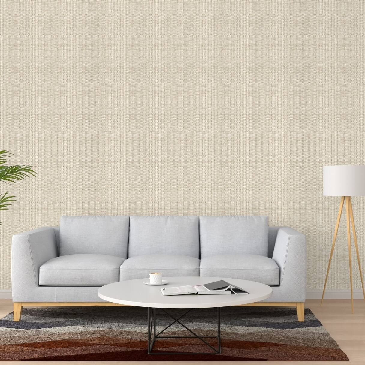 Simple Shapes Coastal Cane Weave Look Pre-Pasted Wallpaper Rolls, 2ct.