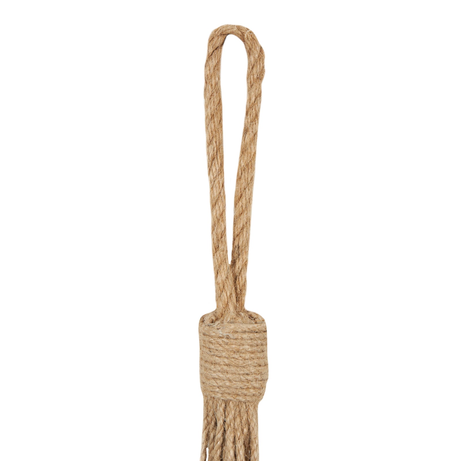 Brown Jute Rope Fish Hanging Wall Décor with Blue Starfish and Shell Accents