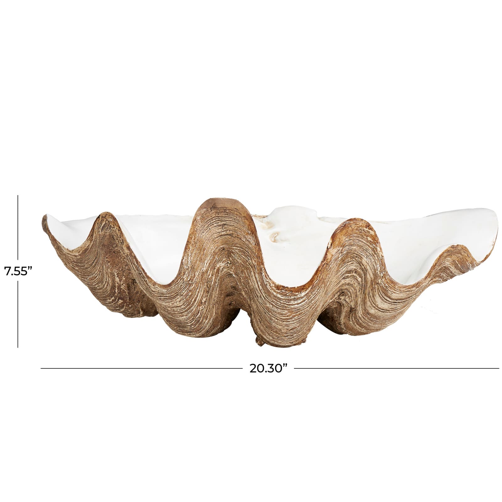 White 20" Shell Decorative Bowl