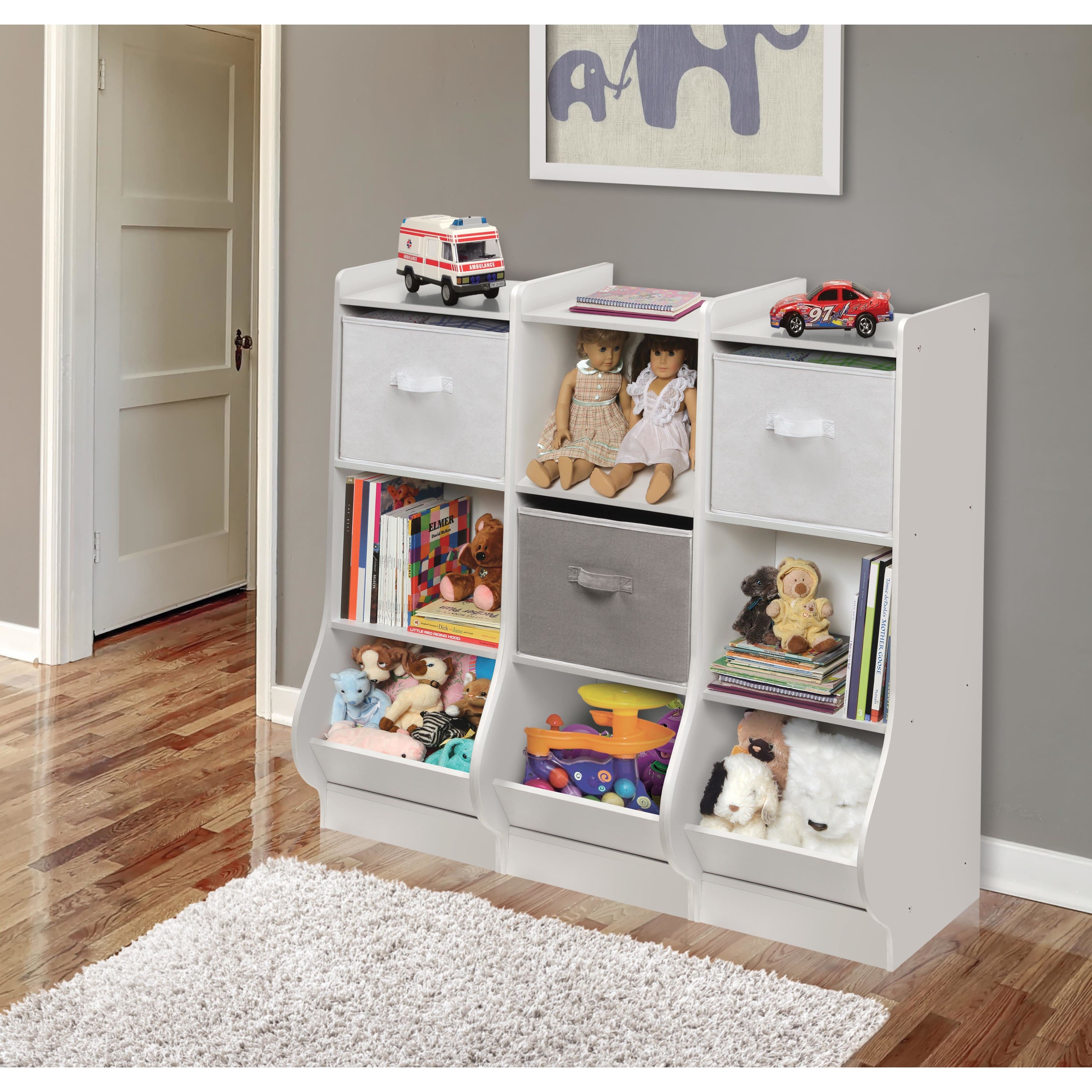 Badger Basket White Upright Storage Nook With Reversible Basket