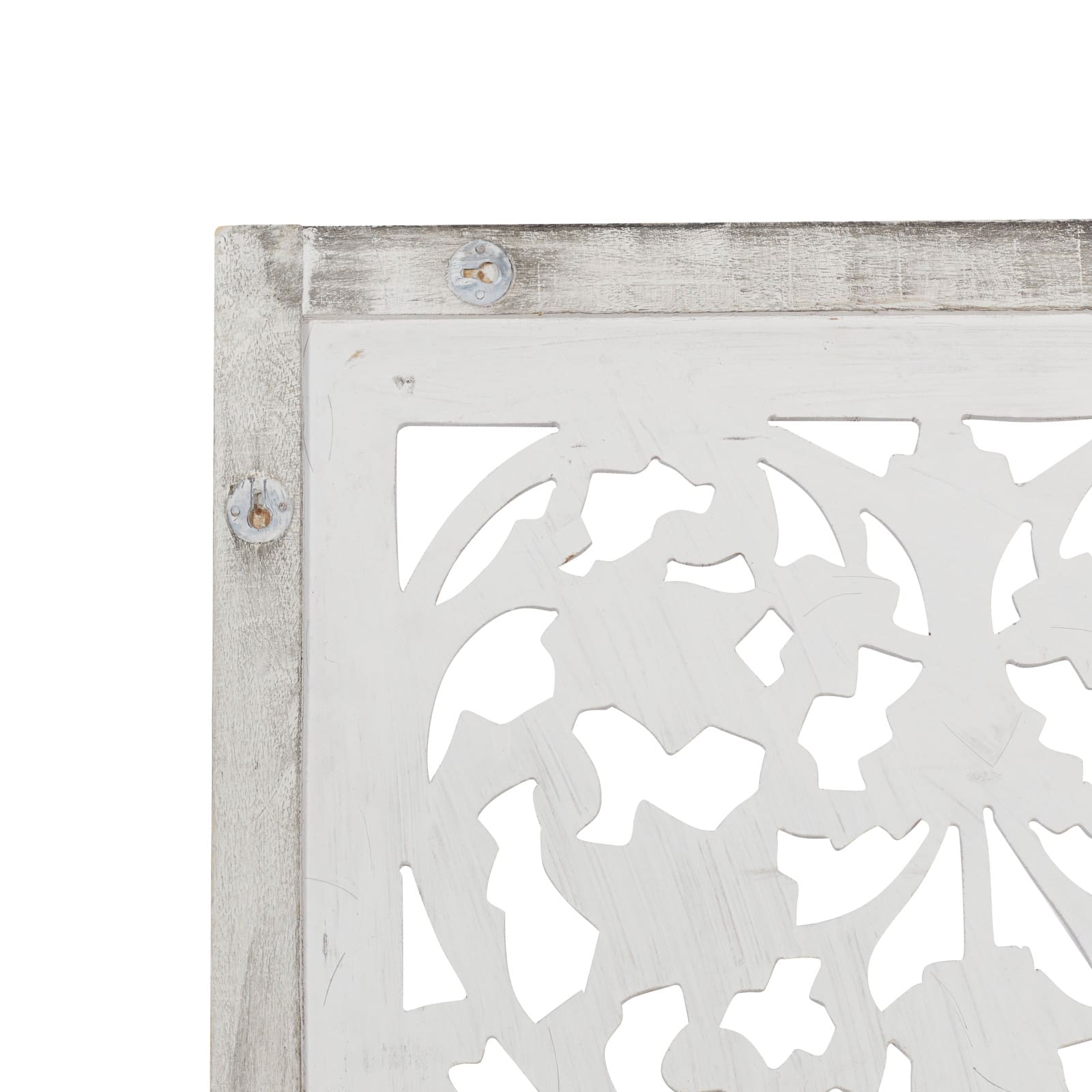 Cream Traditional Floral Mango Wood Wall Decor, 51" x 24"