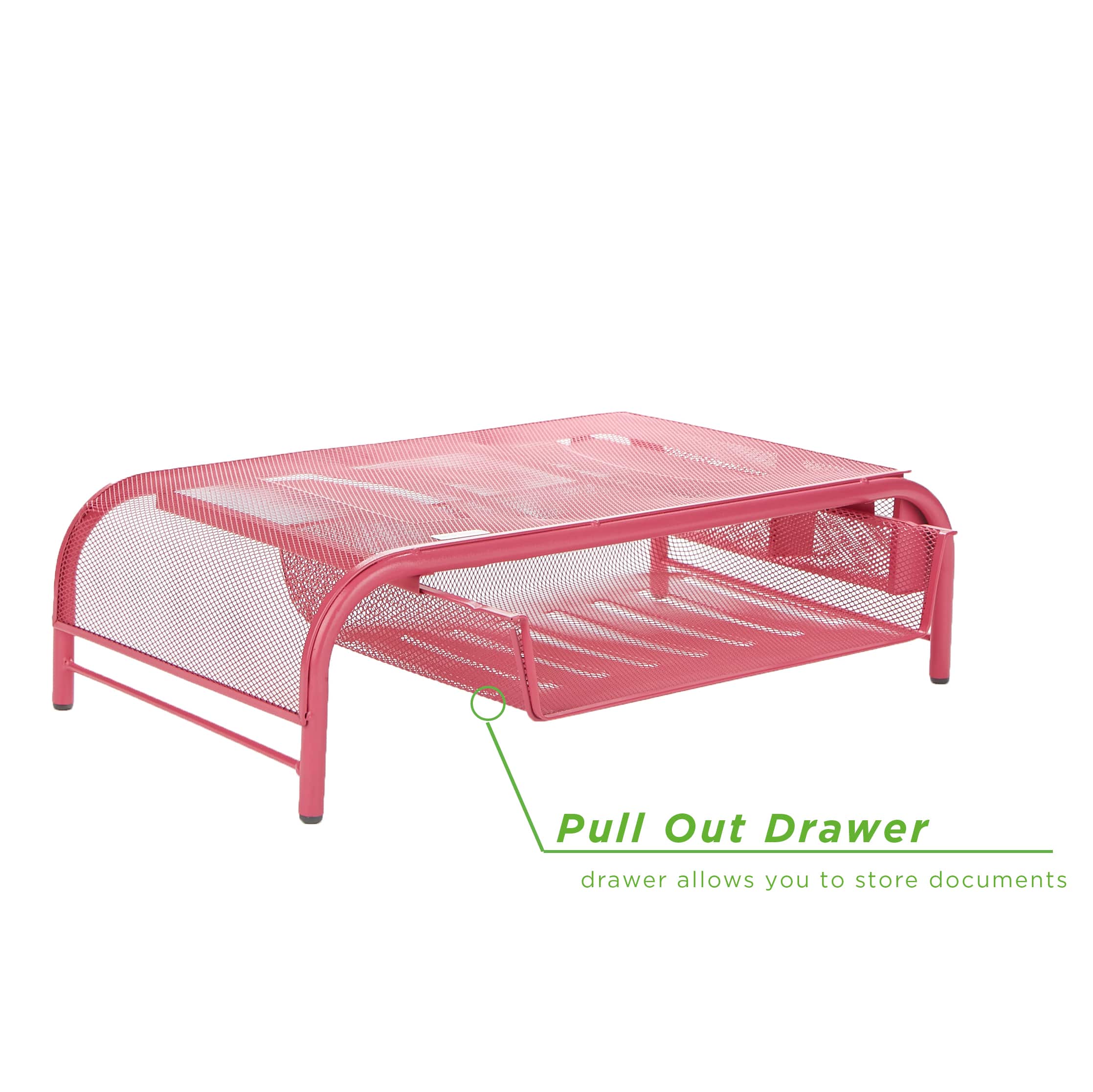 Mind Reader Metal Mesh Monitor Stand & Desk Organizer