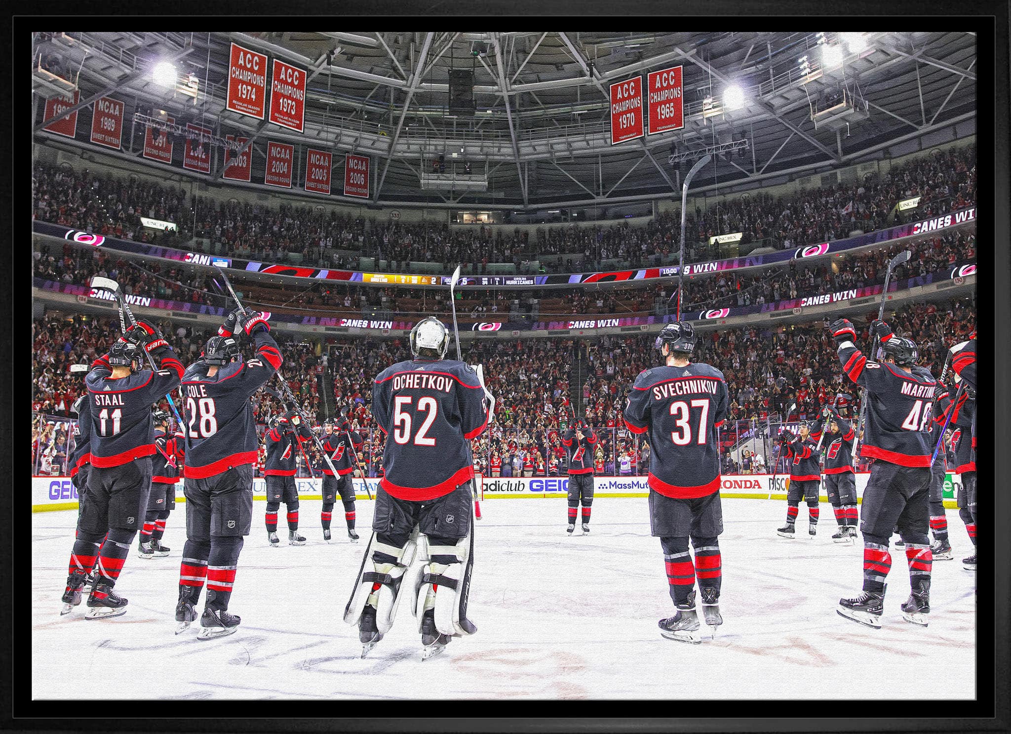 Carolina Hurricanes Framed 20" x 29" CelebrationCanvas 31.5" x 22.5"