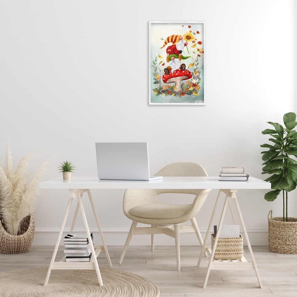 Stupell Industries Autumn Garden Gnome Framed Giclee Art