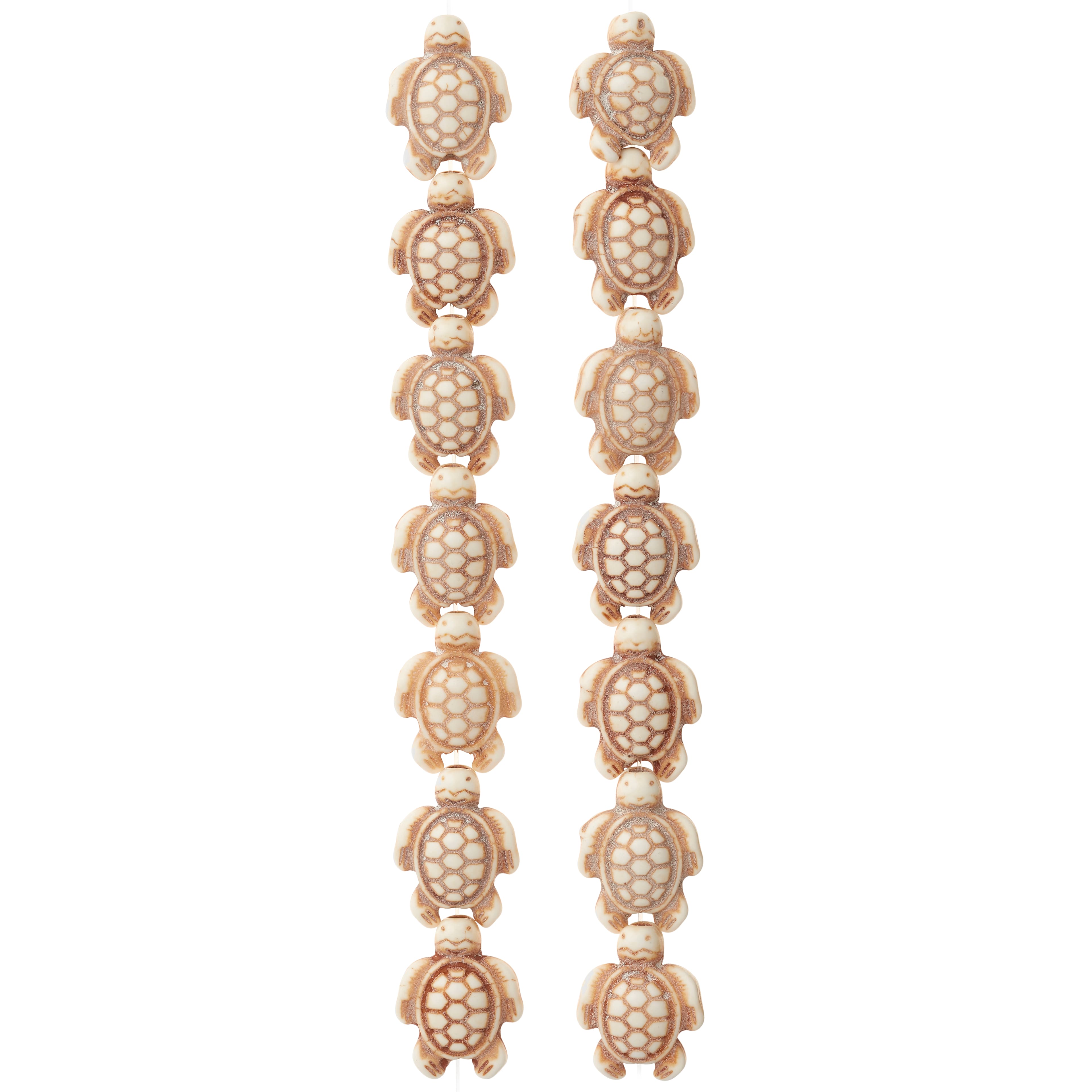 12 Pack: White & Green Reconstituted Stone Tortoise Beads, 18mm by Bead Landing™
