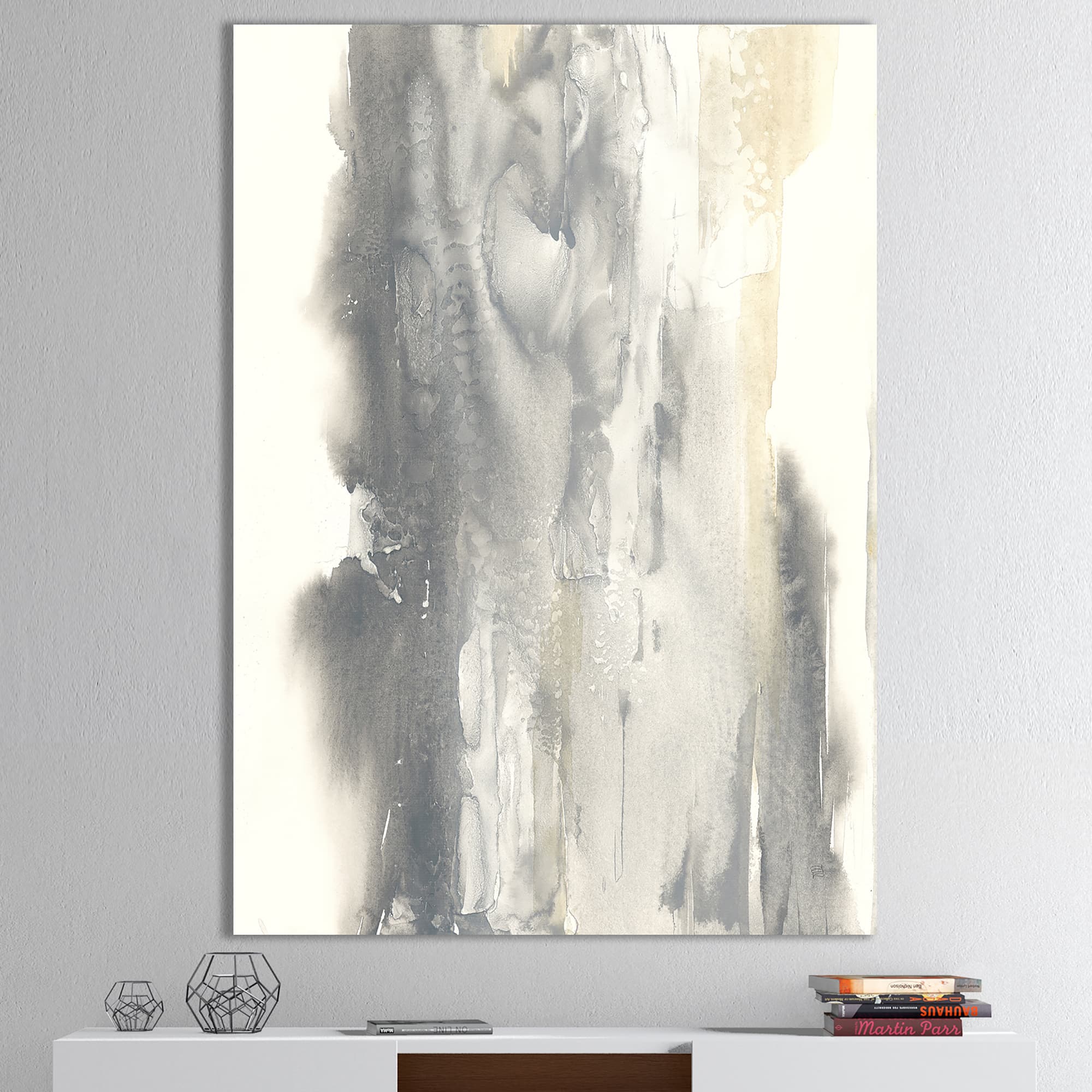 Designart - Gold Glamour Direction II - Modern & Contemporary Canvas Artwork