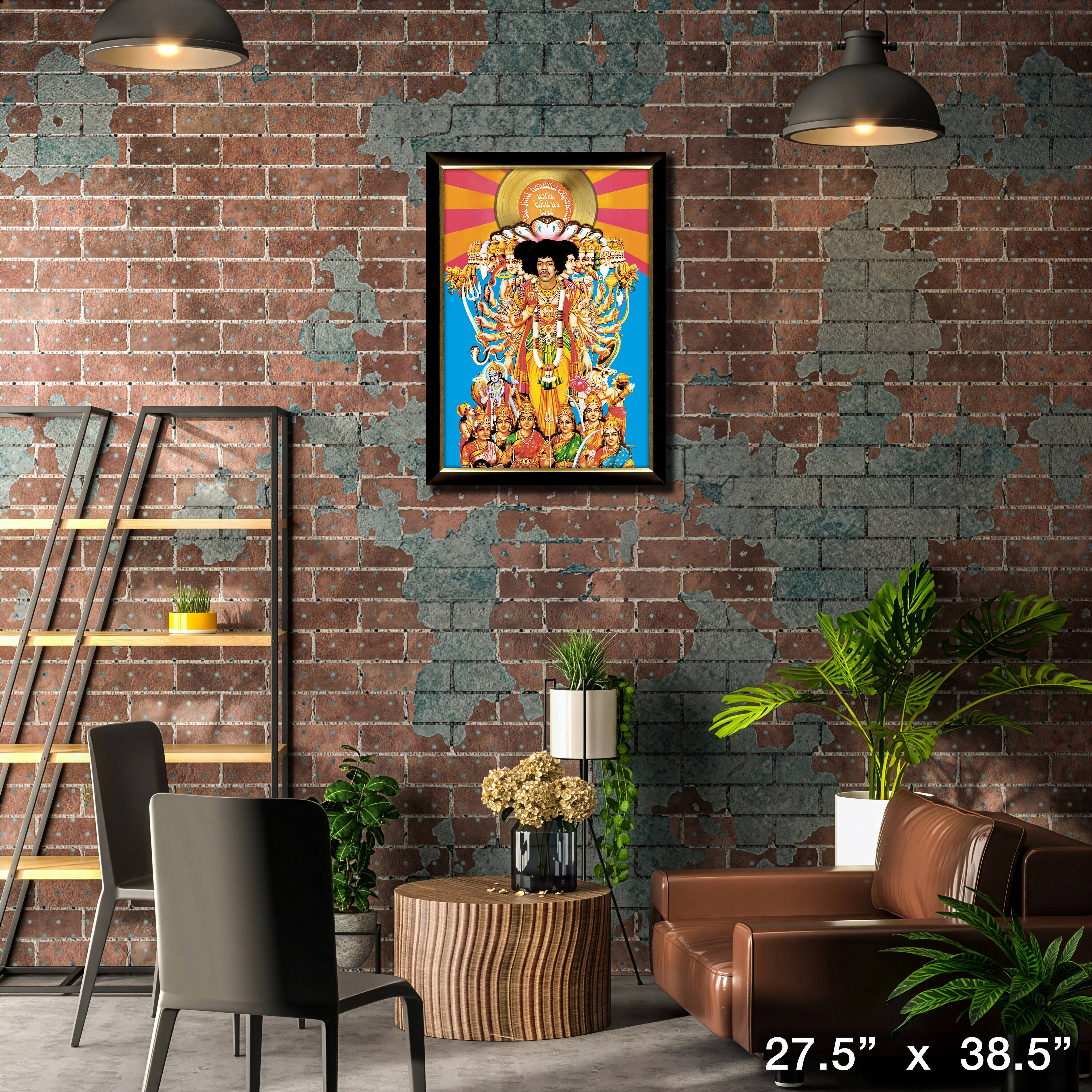 Jimi Hendrix Bold As Love Framed Poster with Gold Vinyl 27.5" x 38.5"