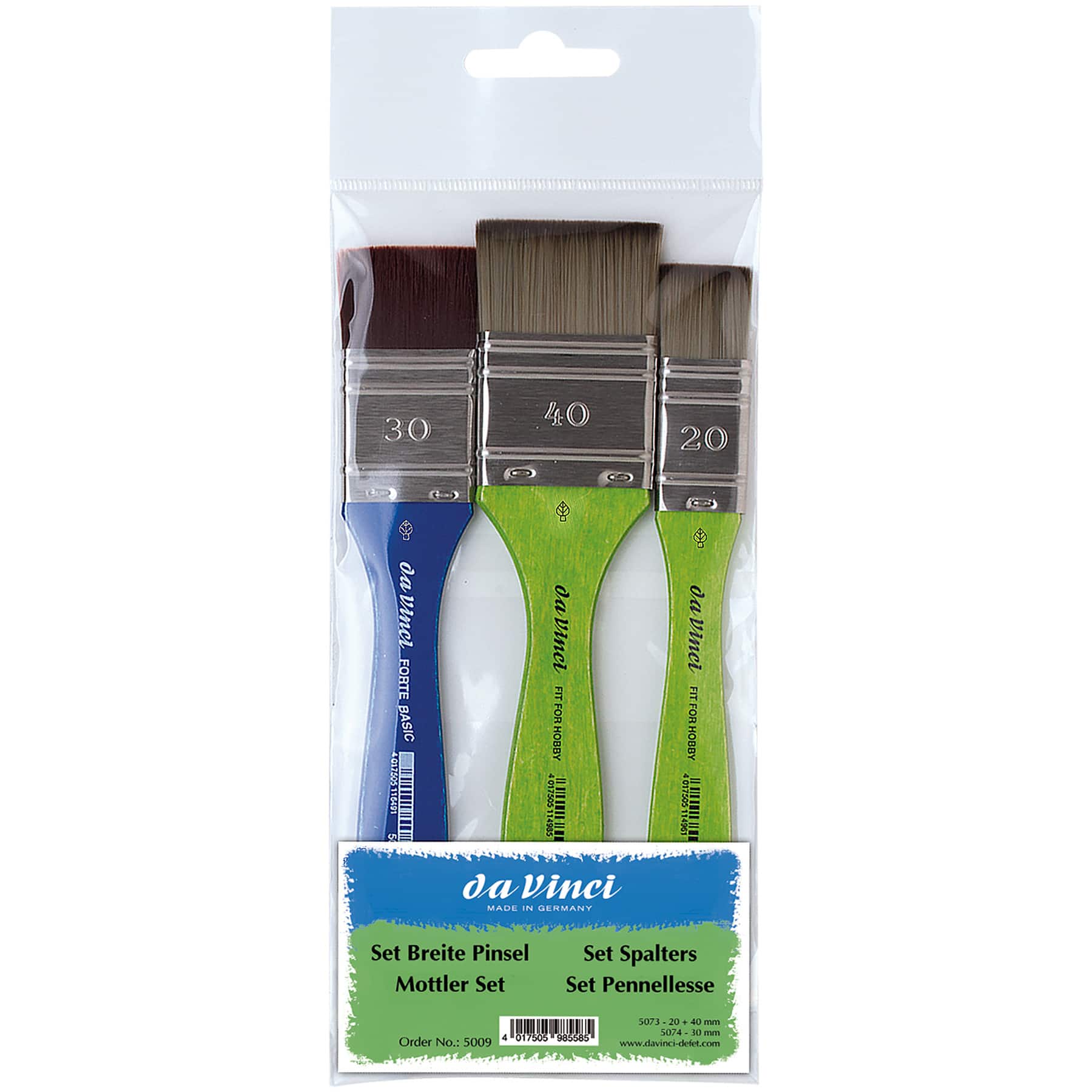da Vinci 3 Piece Synthetic Mottler Brush Set