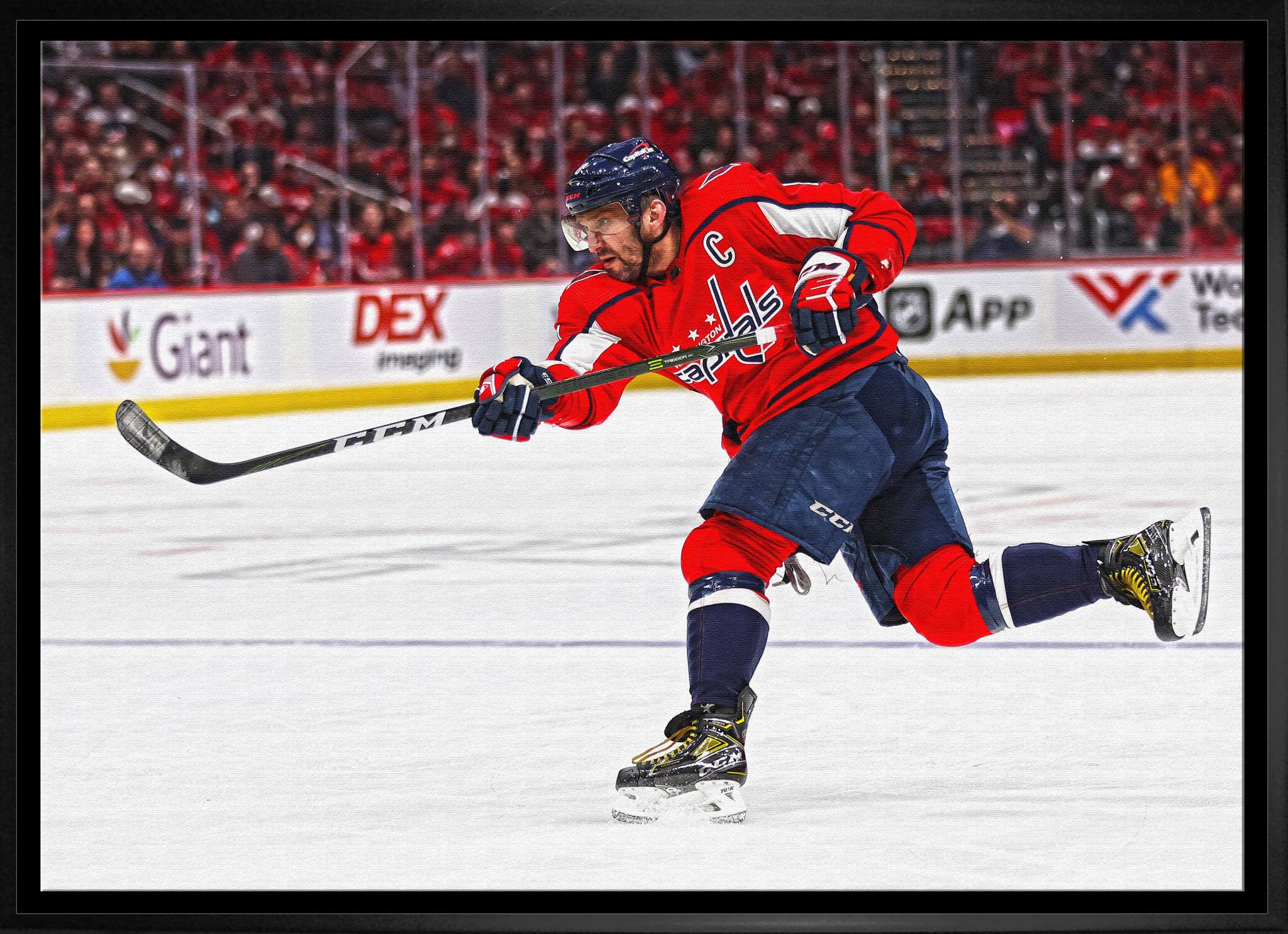 Alexander Ovechkin Washington Capitals Framed 20" x 29" Shooting Canvas 31.5" x 22.5"