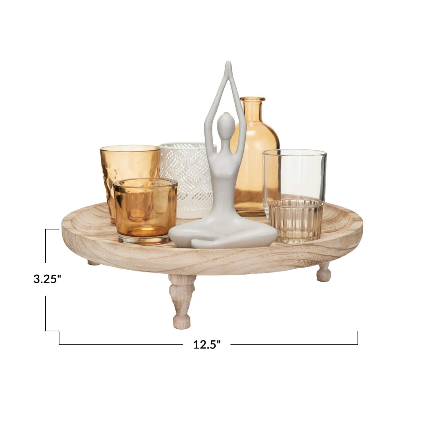 Hello Honey® Yoga Figure & Glass Votive Candle Holder Set