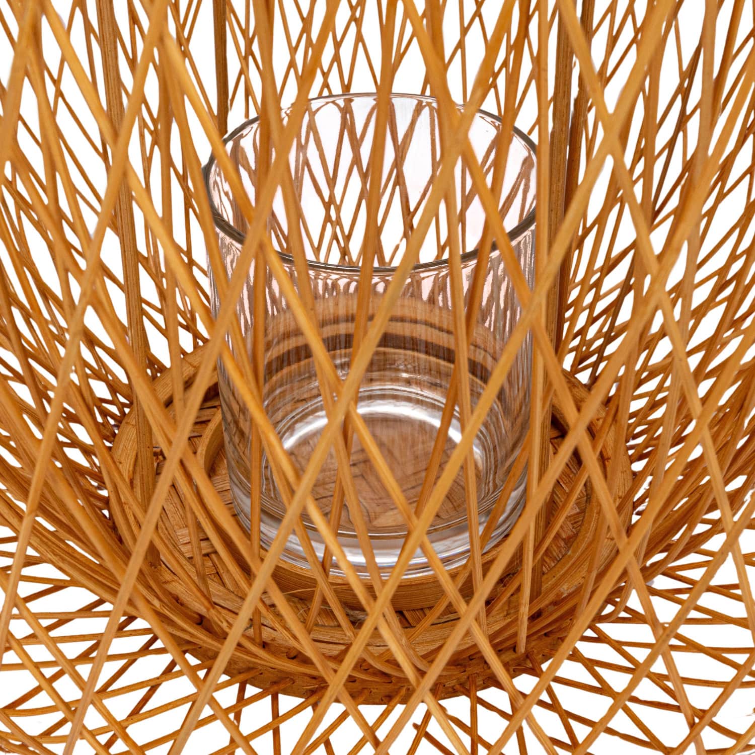 Hello Honey® 20" Decorative Bamboo Hand-Woven Lantern Candle Holder
