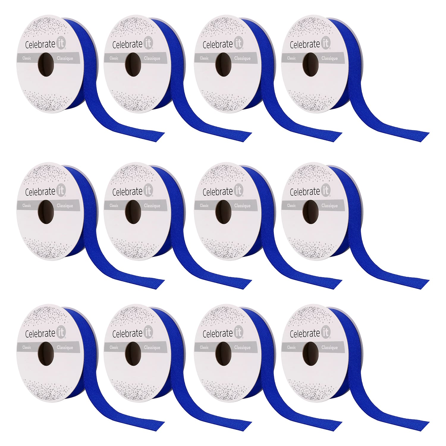 12 Pack: 5/8" x 8yd. Royal Blue Grosgrain Ribbon by Celebrate It® Classic