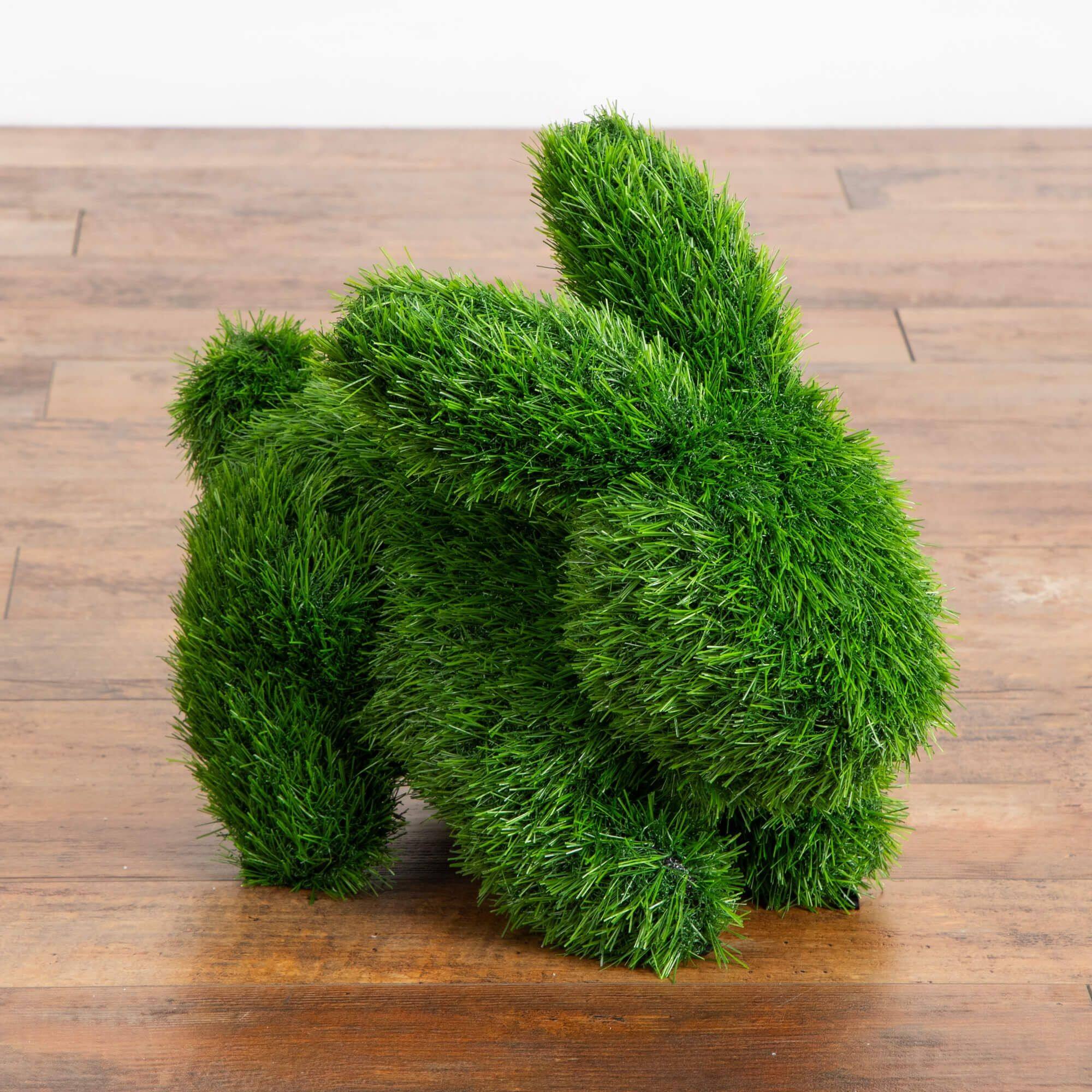 14in. UV Resistant Artificial Grass Garden Plush Topiary Bunny Rabbit (Indoor/Outdoor)