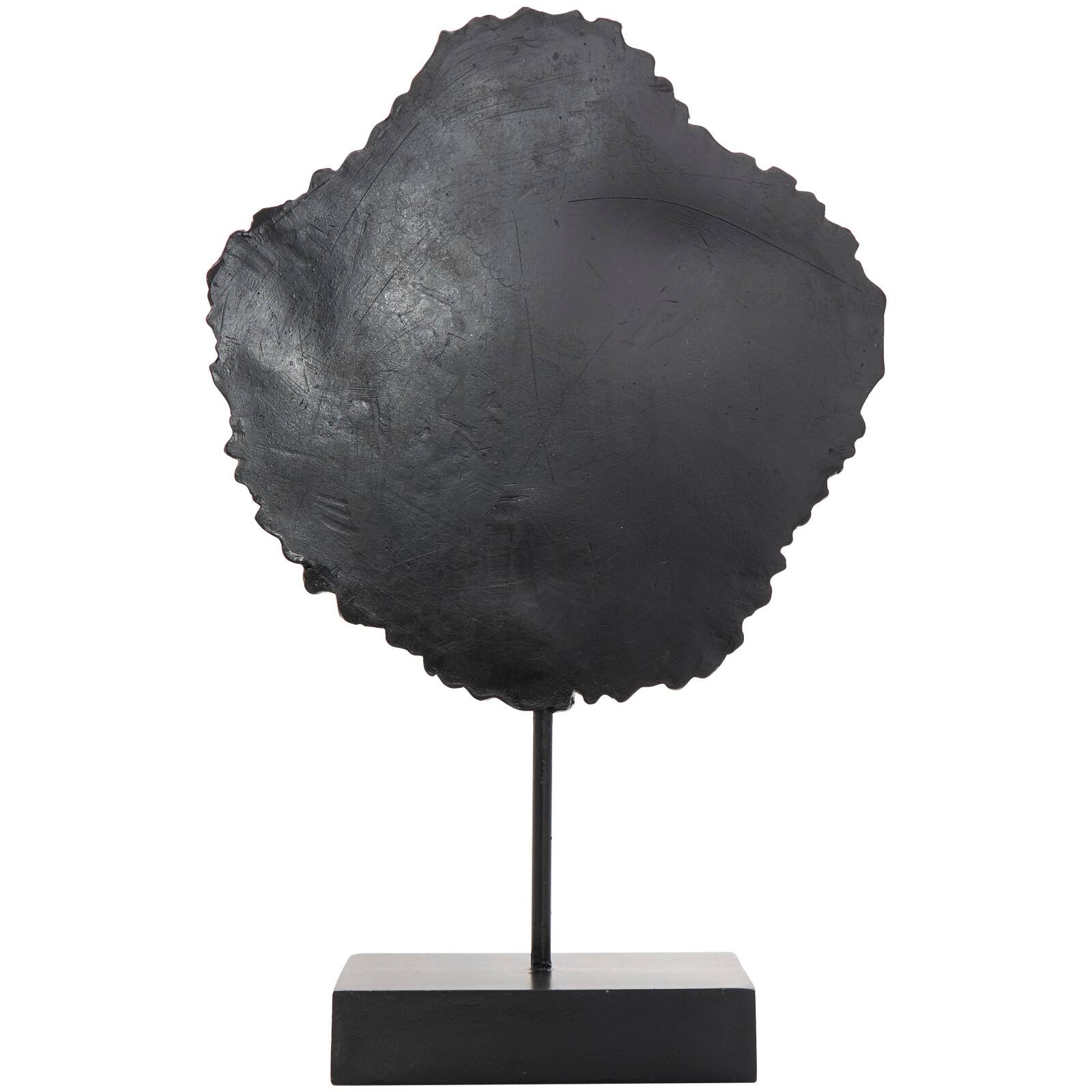 17" Brown Resin Tribal Abstract Carved Sculpture