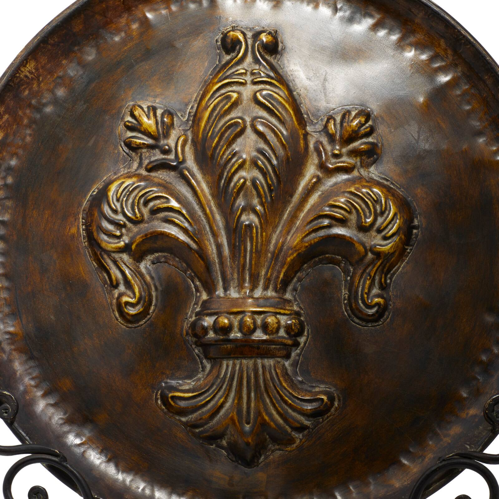 25" Traditional Decorative Iron Fleur de Lis Plate with Stand