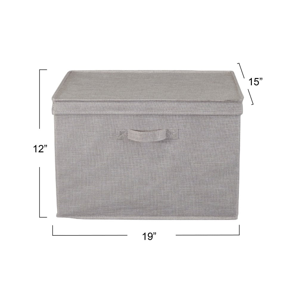 Household Essentials Canvas Storage Boxes with Lids, 2ct.