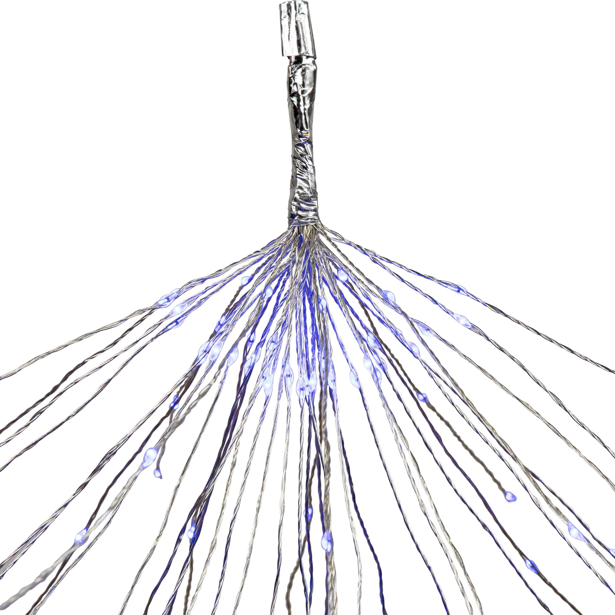 20" LED Lighted Firework Silver Branch Christmas Decoration