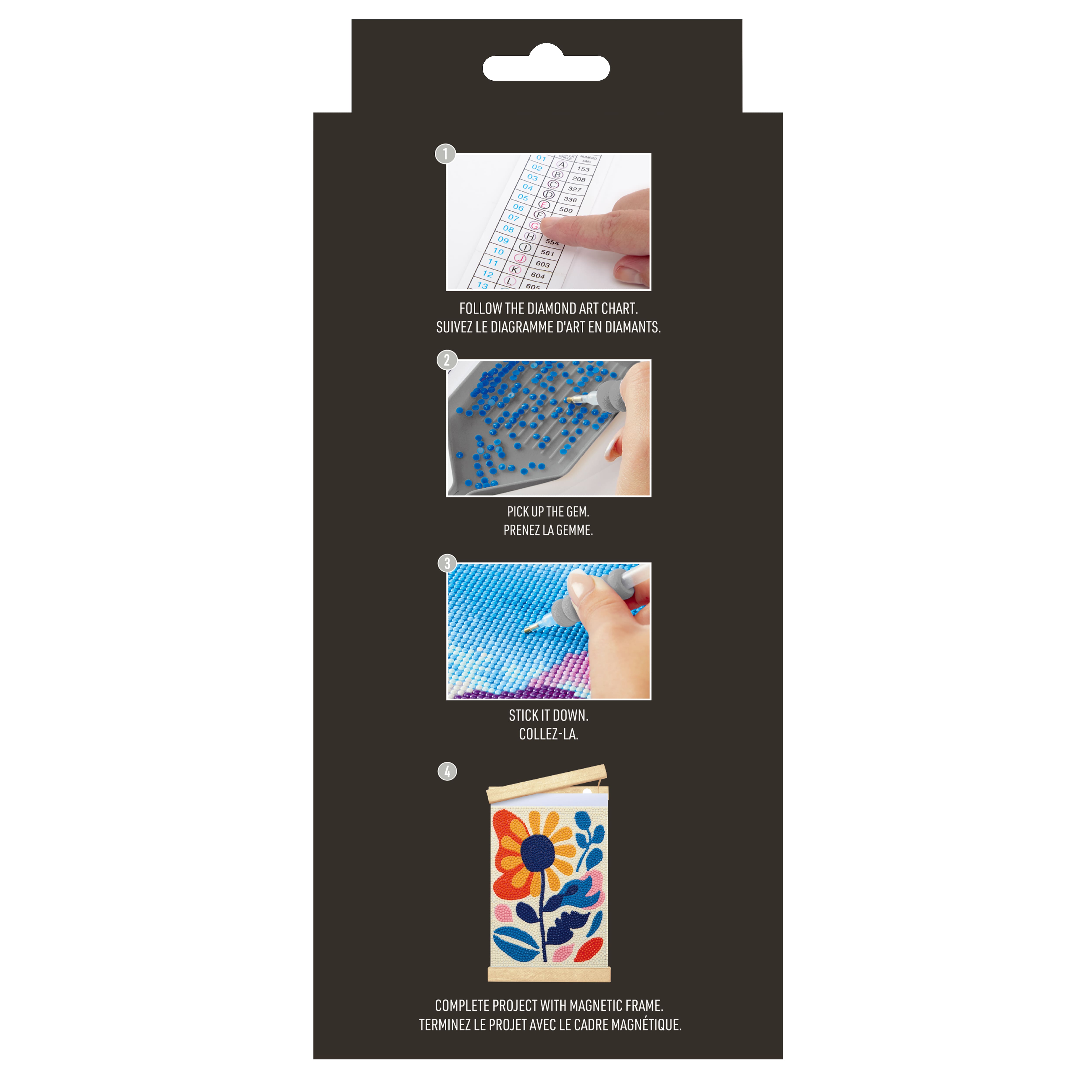 5" x 7" Abstract Flowers Diamond Art Kit with Wooden Frames by Make Market®