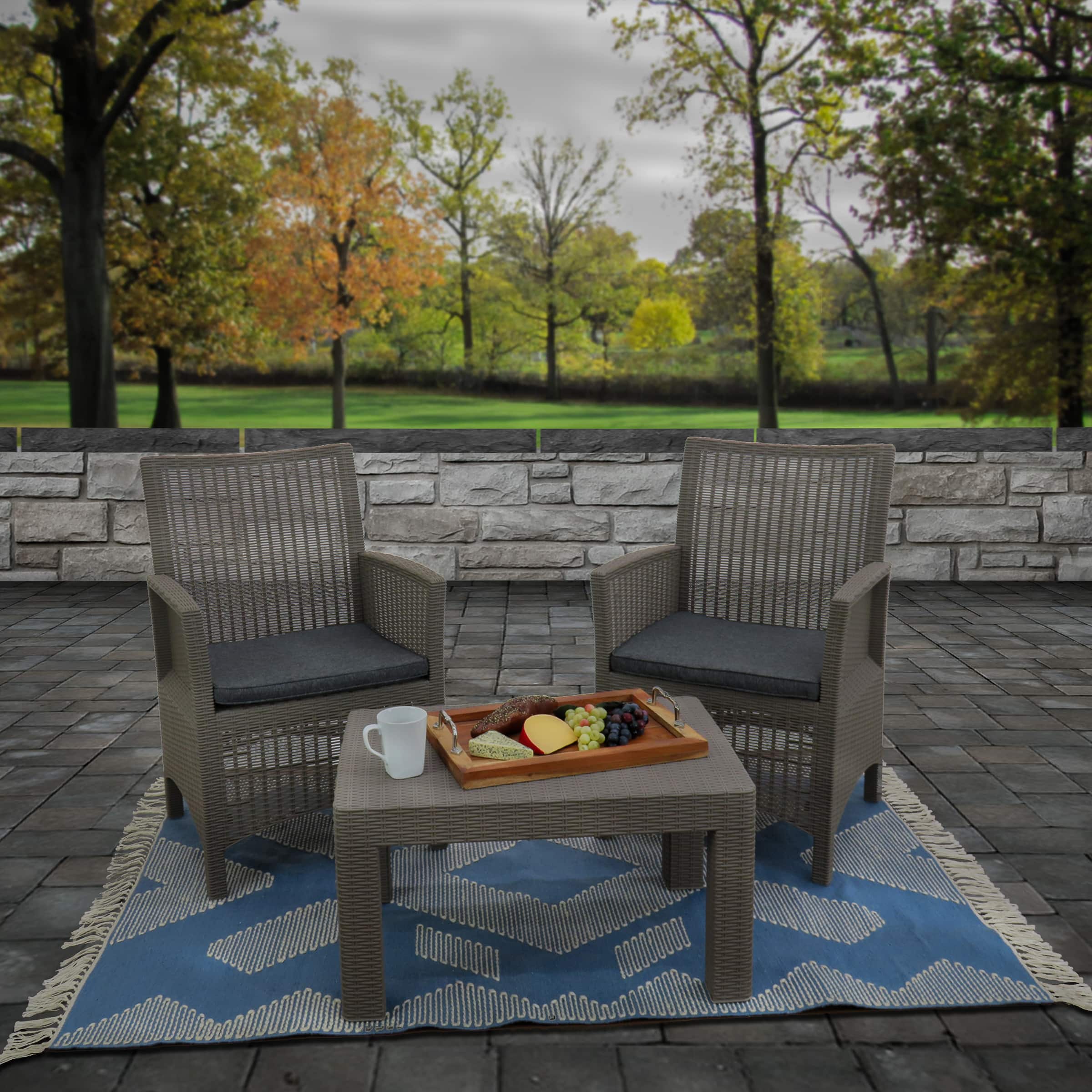 National Outdoor Living® Geometric Hand Woven Outdoor Rug