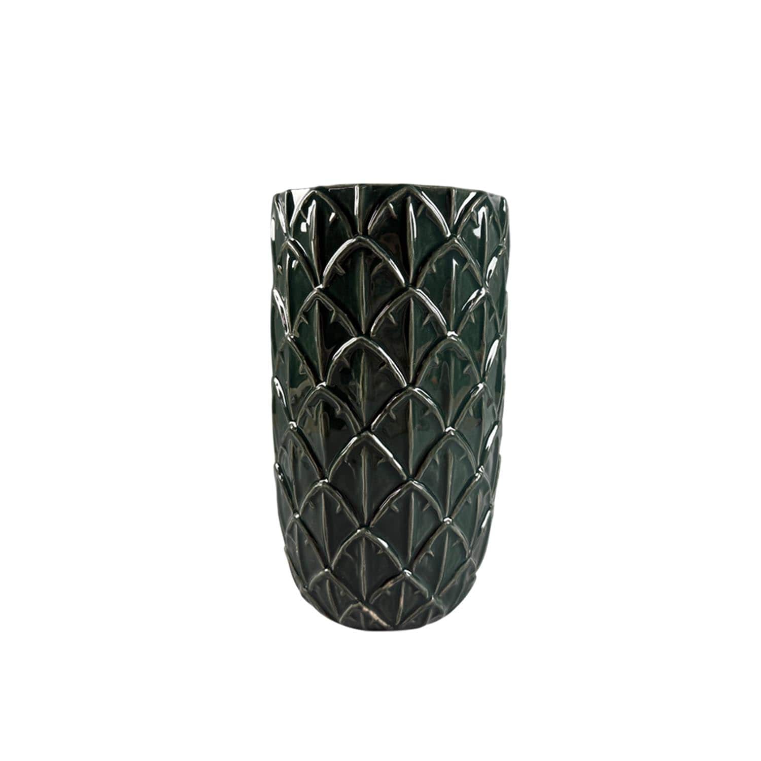 9" Dark Green Ceramic Artichoke Vase by Ashland®