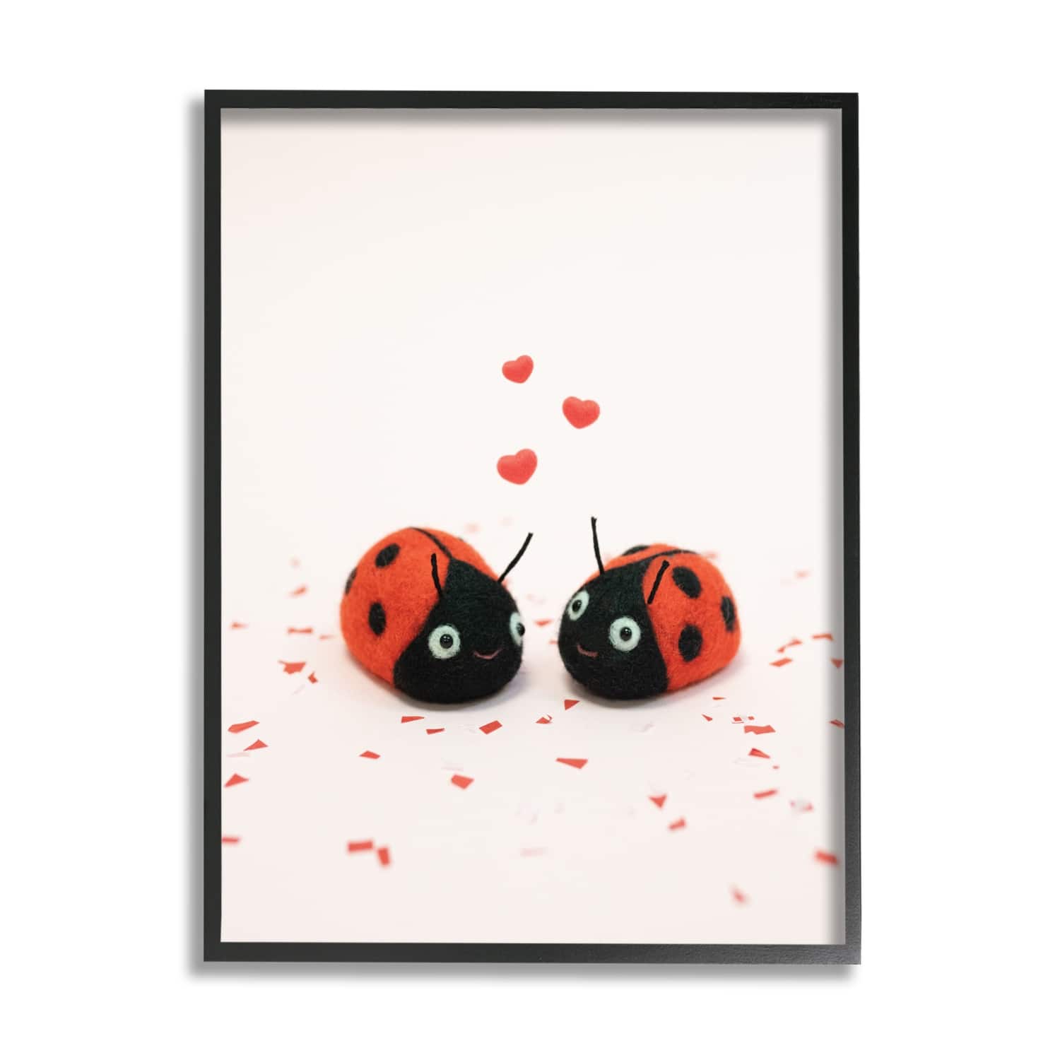 Stupell Industries Ladybugs Valentine's Hearts Framed Giclee Art