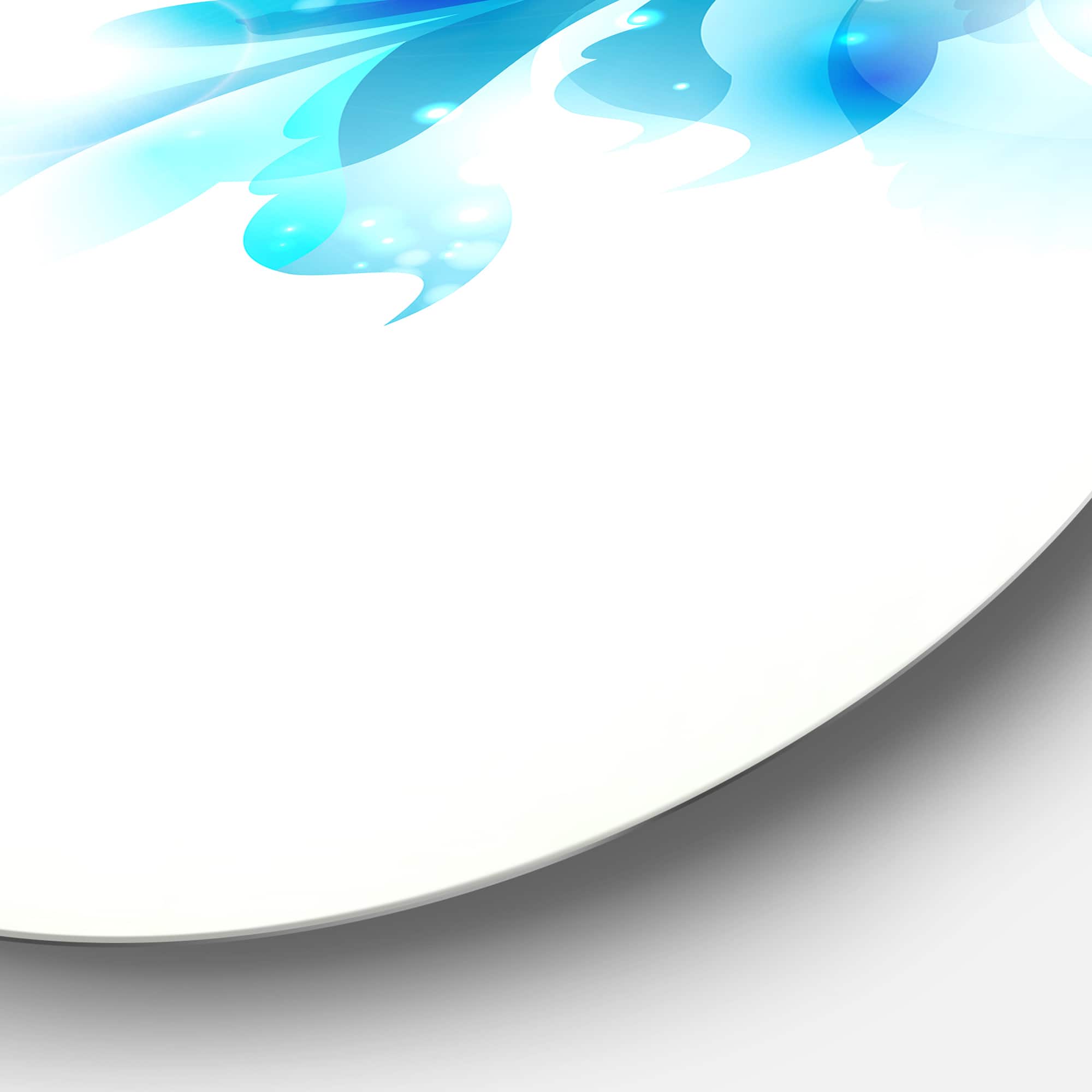 Designart - Tender Blue Abstract Flowers' Floral Metal Circle Wall Art