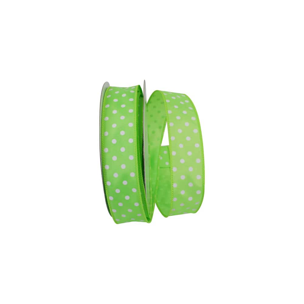 JAM Paper 1.5" x 50yd. Satin Striking Dots Wired Ribbon