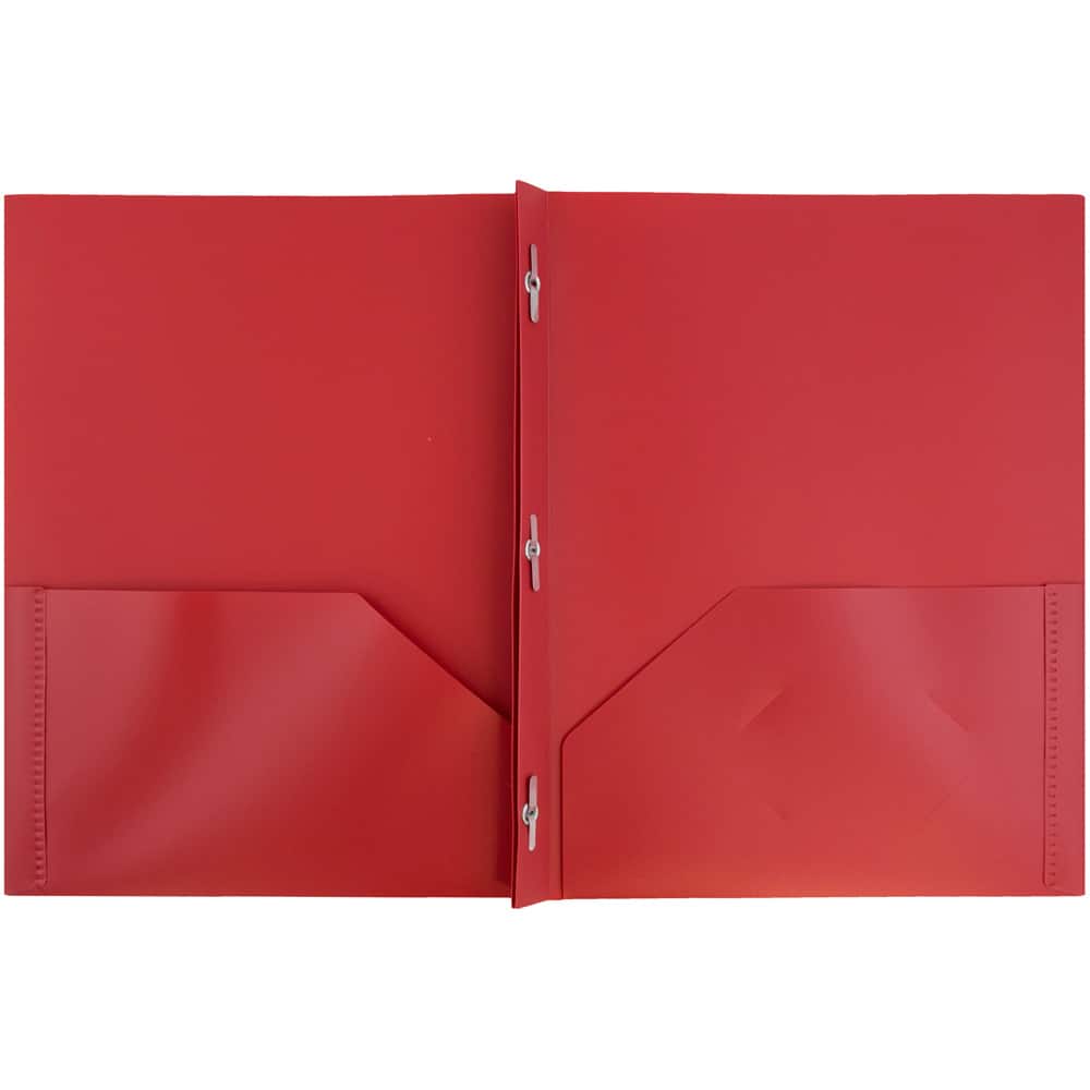 JAM Paper 9.5" x 11" Plastic 2 Pocket School POP Folders with Clasps, 6ct.