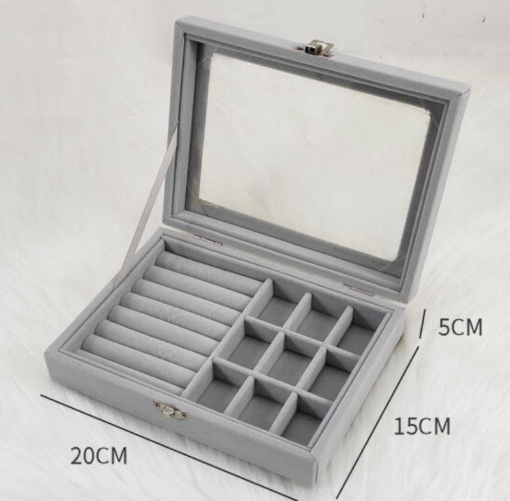 NEX™ 8" Gray Velvet Jewelry Organizer For Earring and Rings