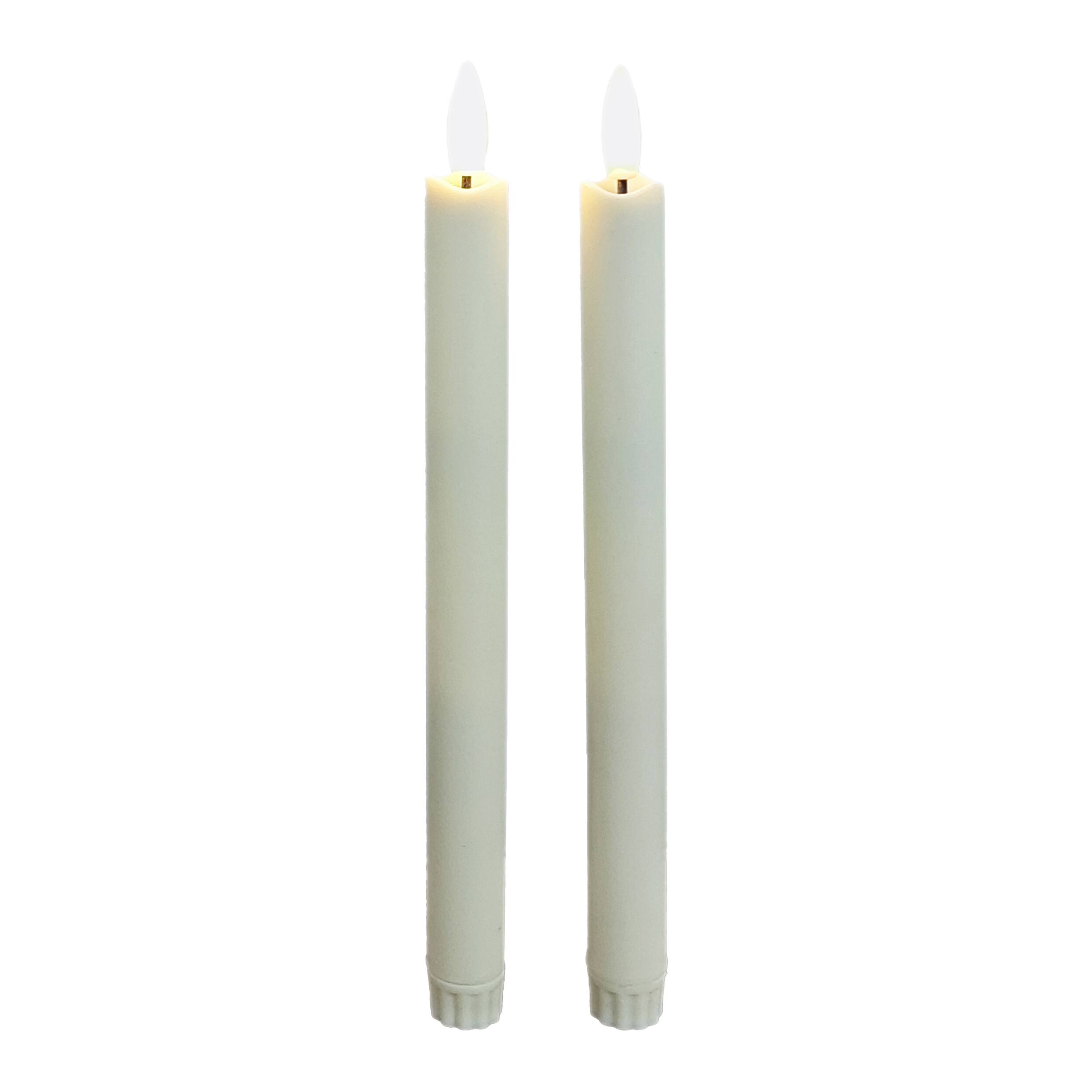 10" Flickering LED Wax Taper Candles, 2ct. by Ashland®