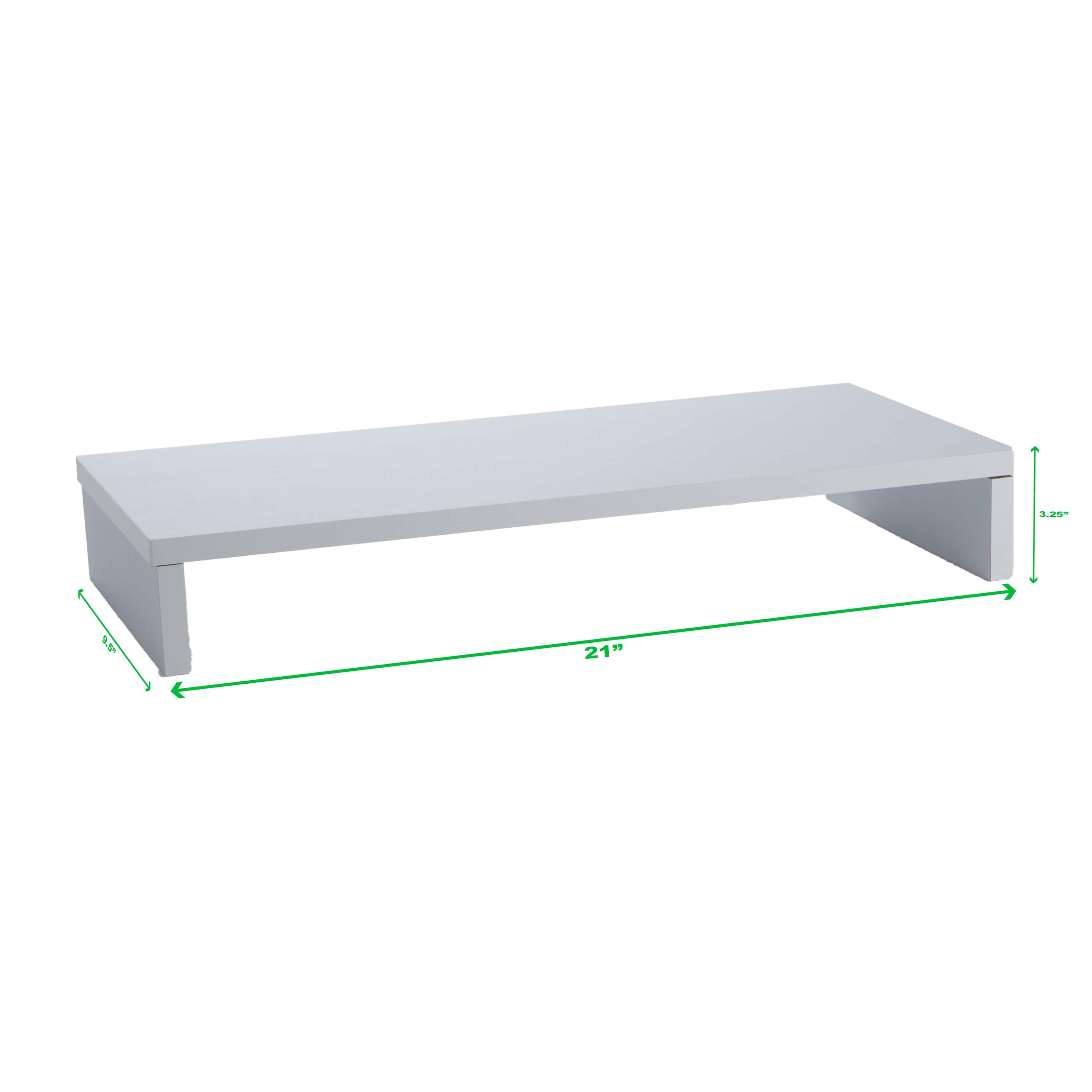 Mind Reader White Wooden Monitor Stand Riser