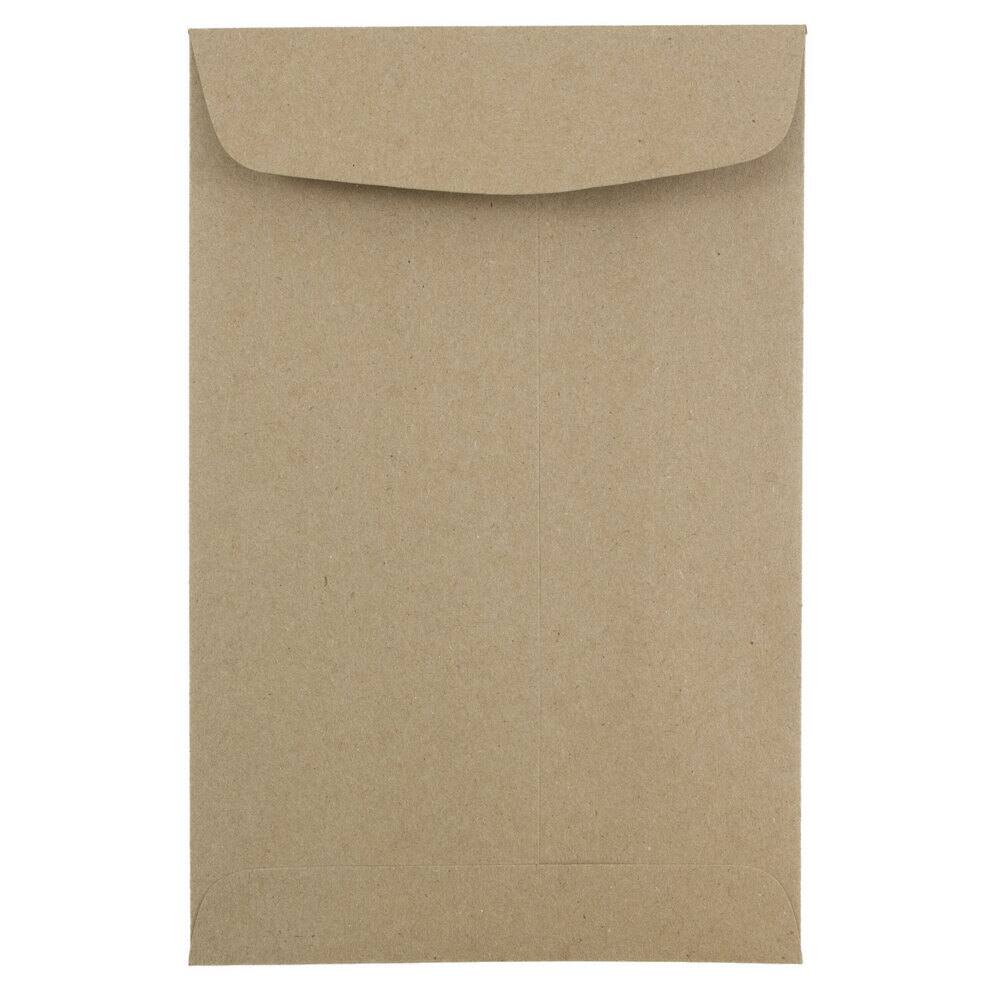 JAM Paper 6" x 9" Brown Kraft Paper Bag Open End Catalog Premium Envelopes