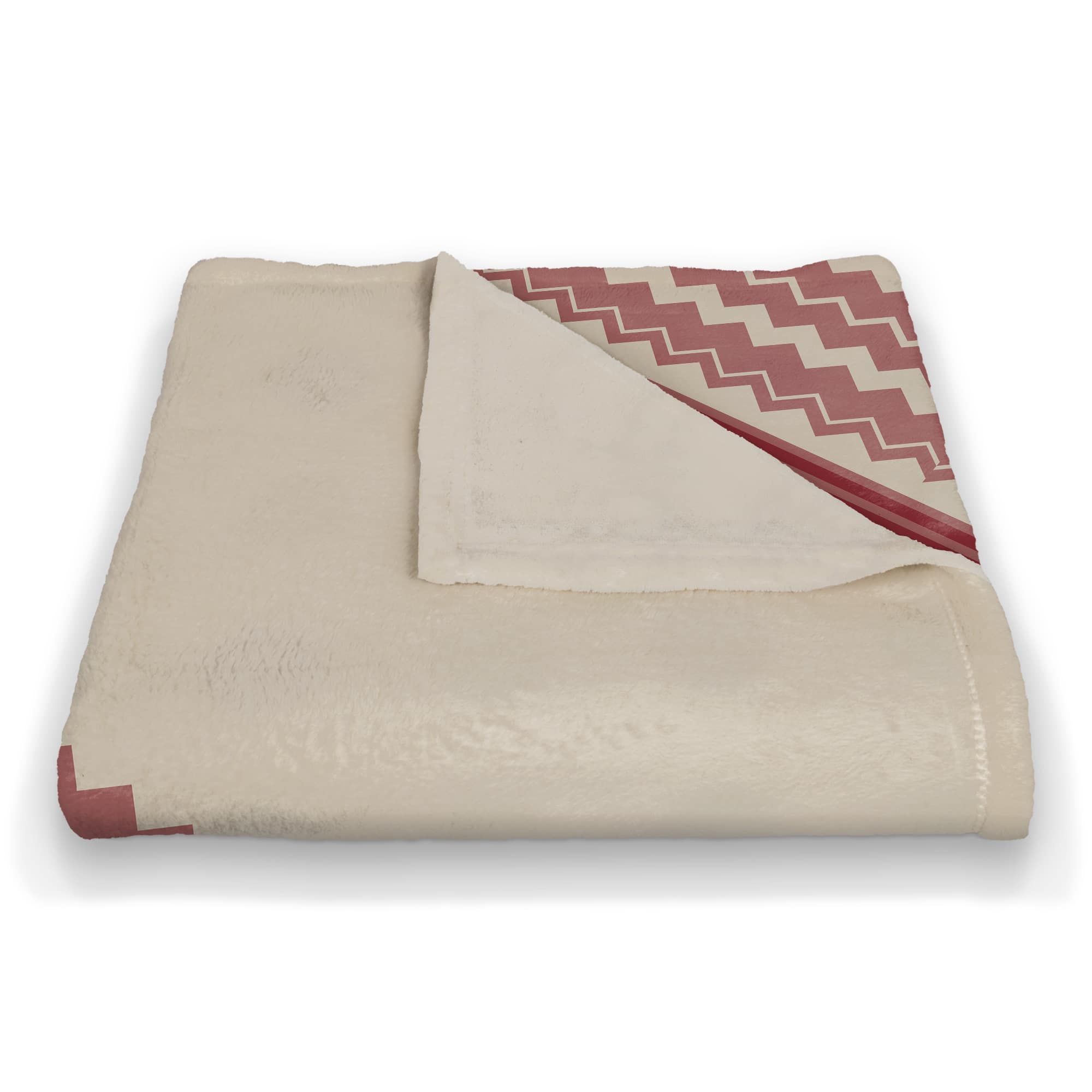 Zig Zag Cream Pink 50" x 60" Coral Fleece Blanket