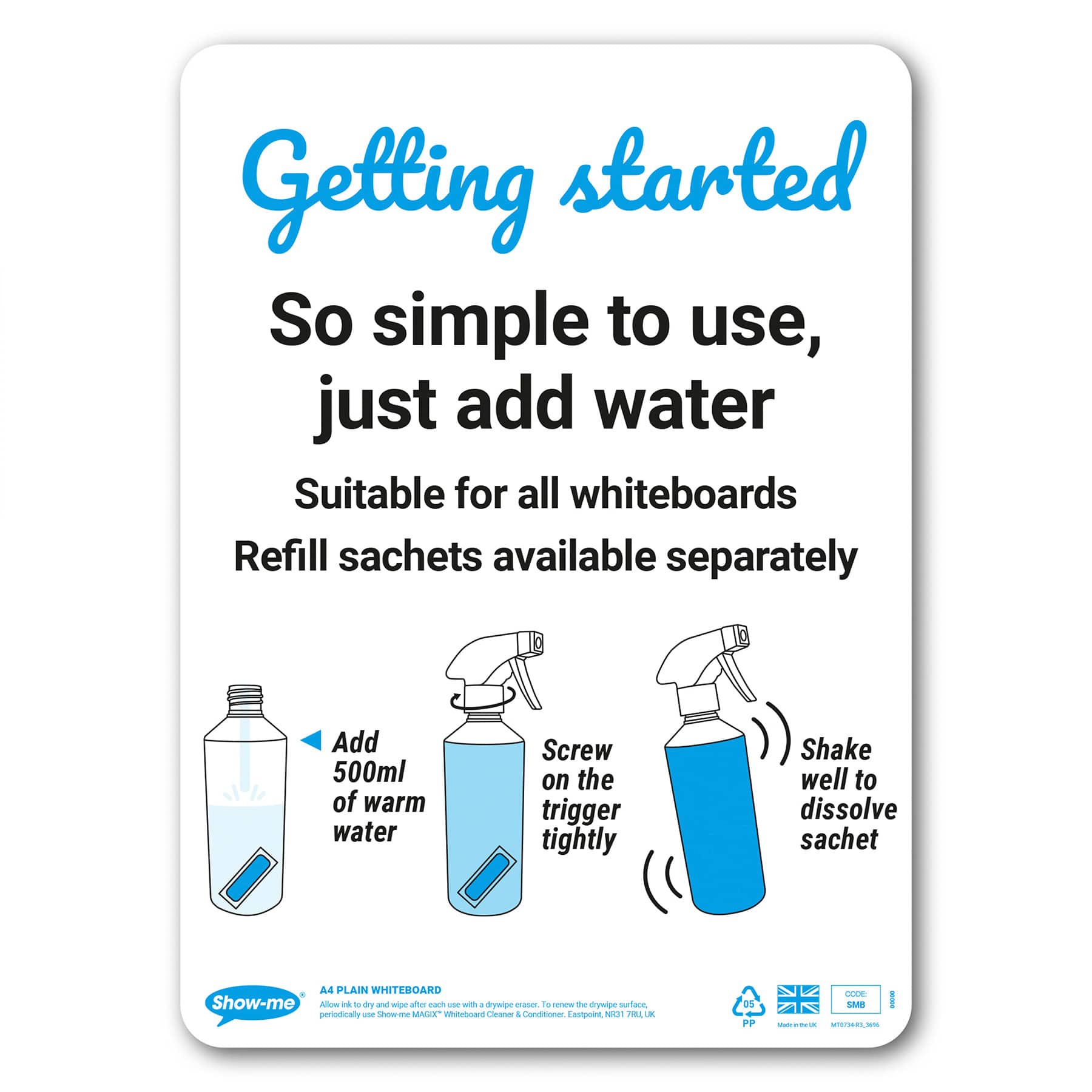 Show-me® 16.9 fl. oz. Refillable Dry Erase Board Cleaner, 6ct.