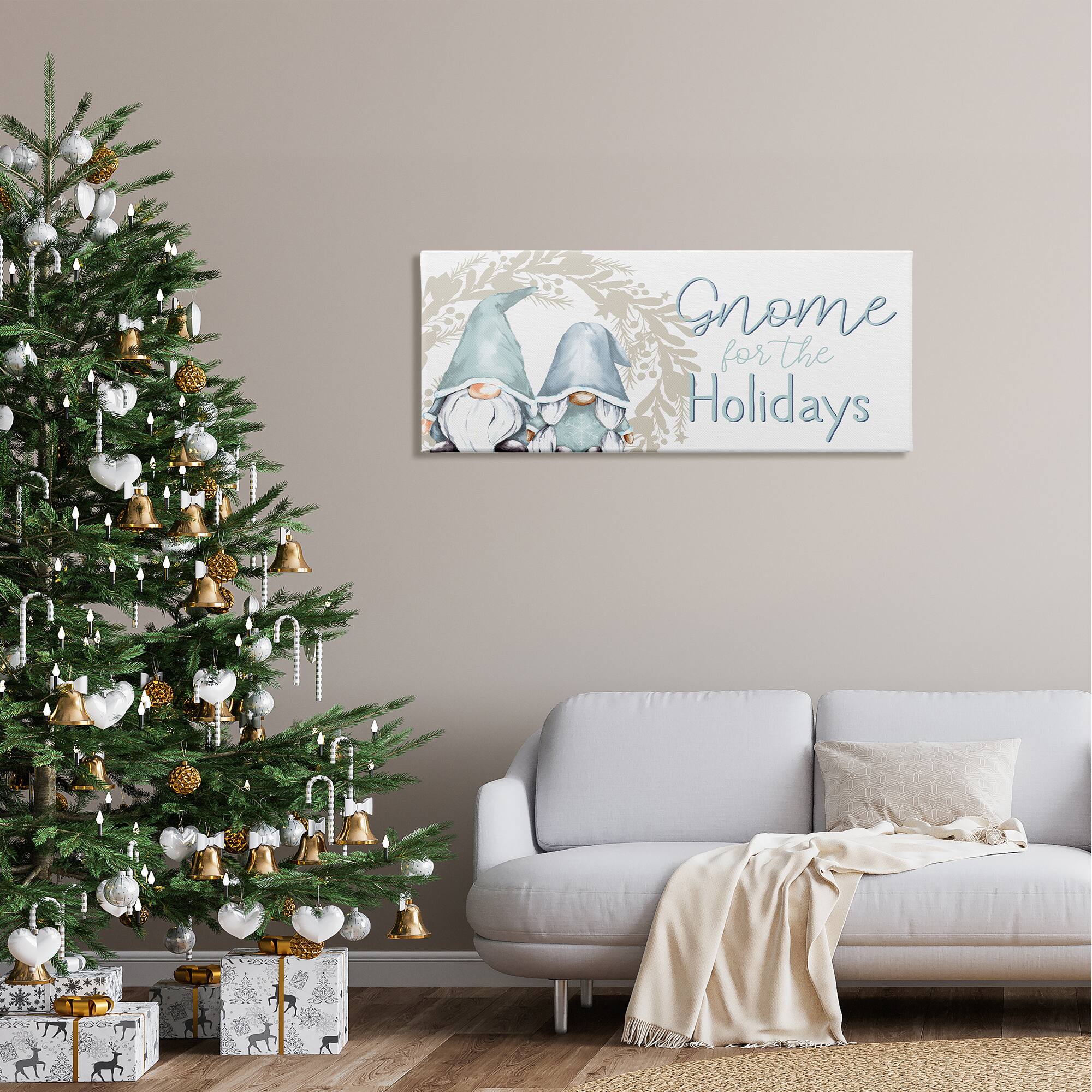 Stupell Industries Gnome For The Holidays Phrase Canvas Wall Art