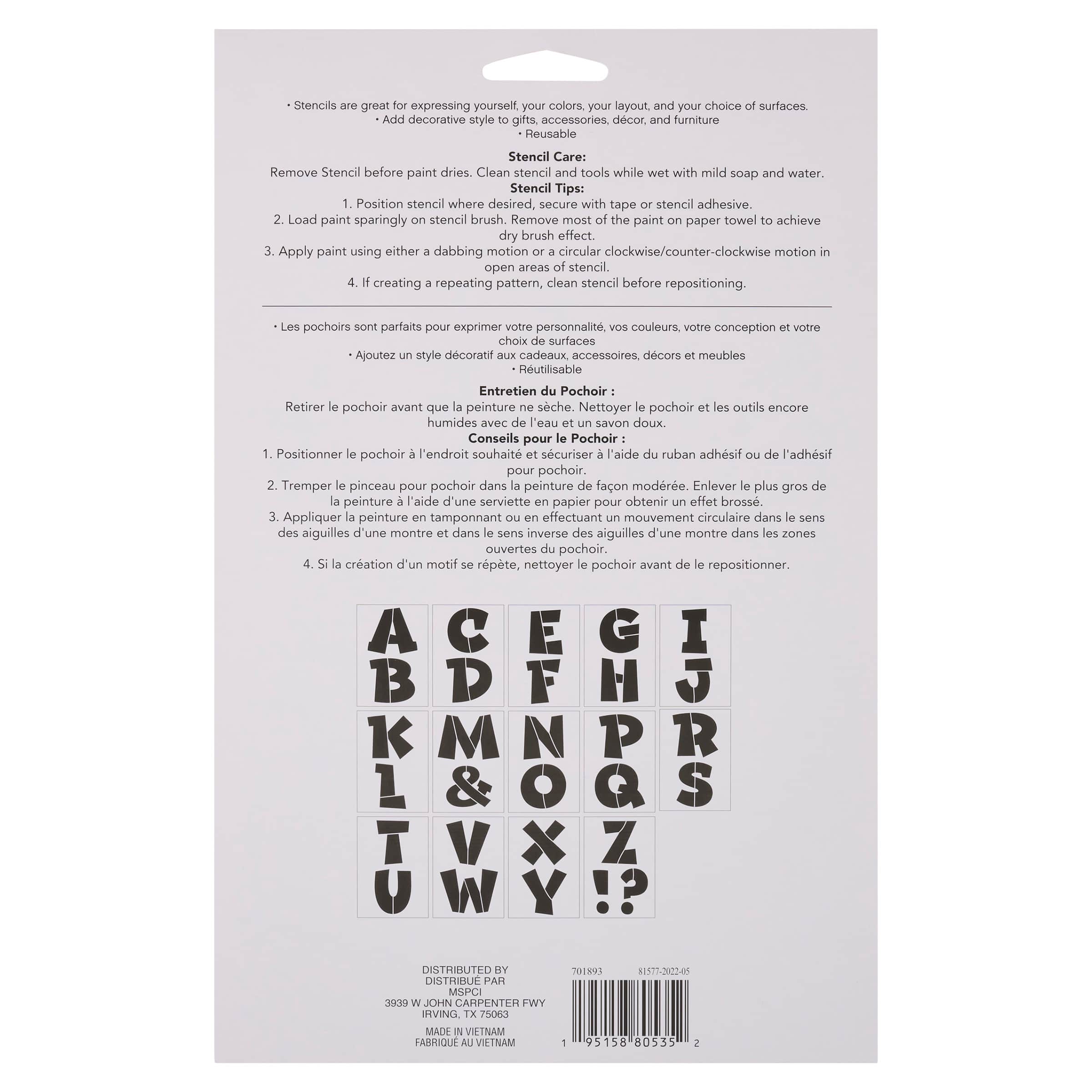 4.5" Comic Serif Alphabet Stencils by Craft Smart®