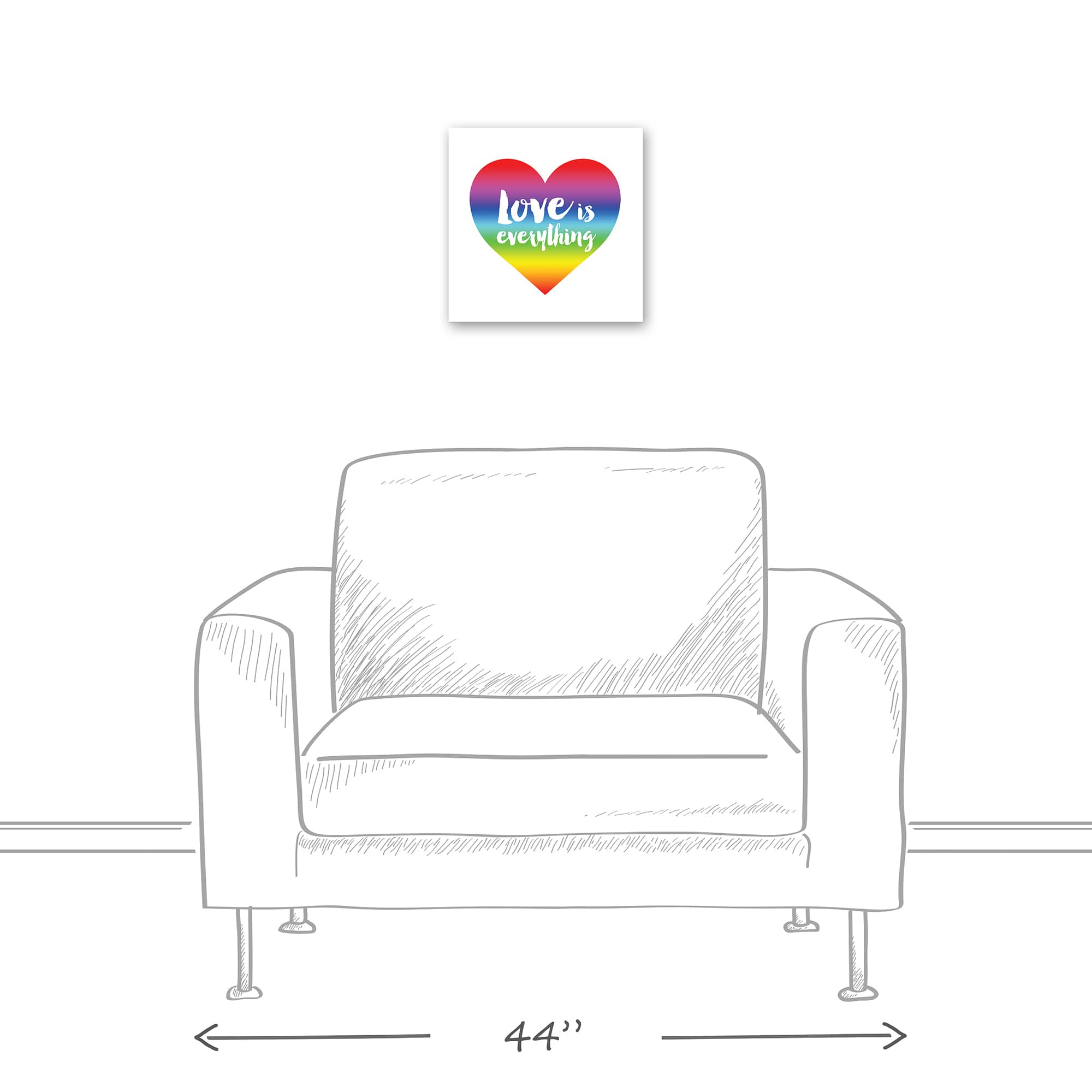 Love Everything Rainbow 12" x 12" Canvas Wall Art