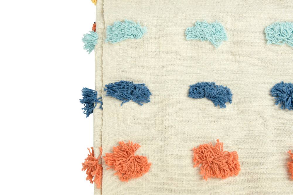 Hello Honey® Woven Cotton Throw with Tufted Dots and Tassels