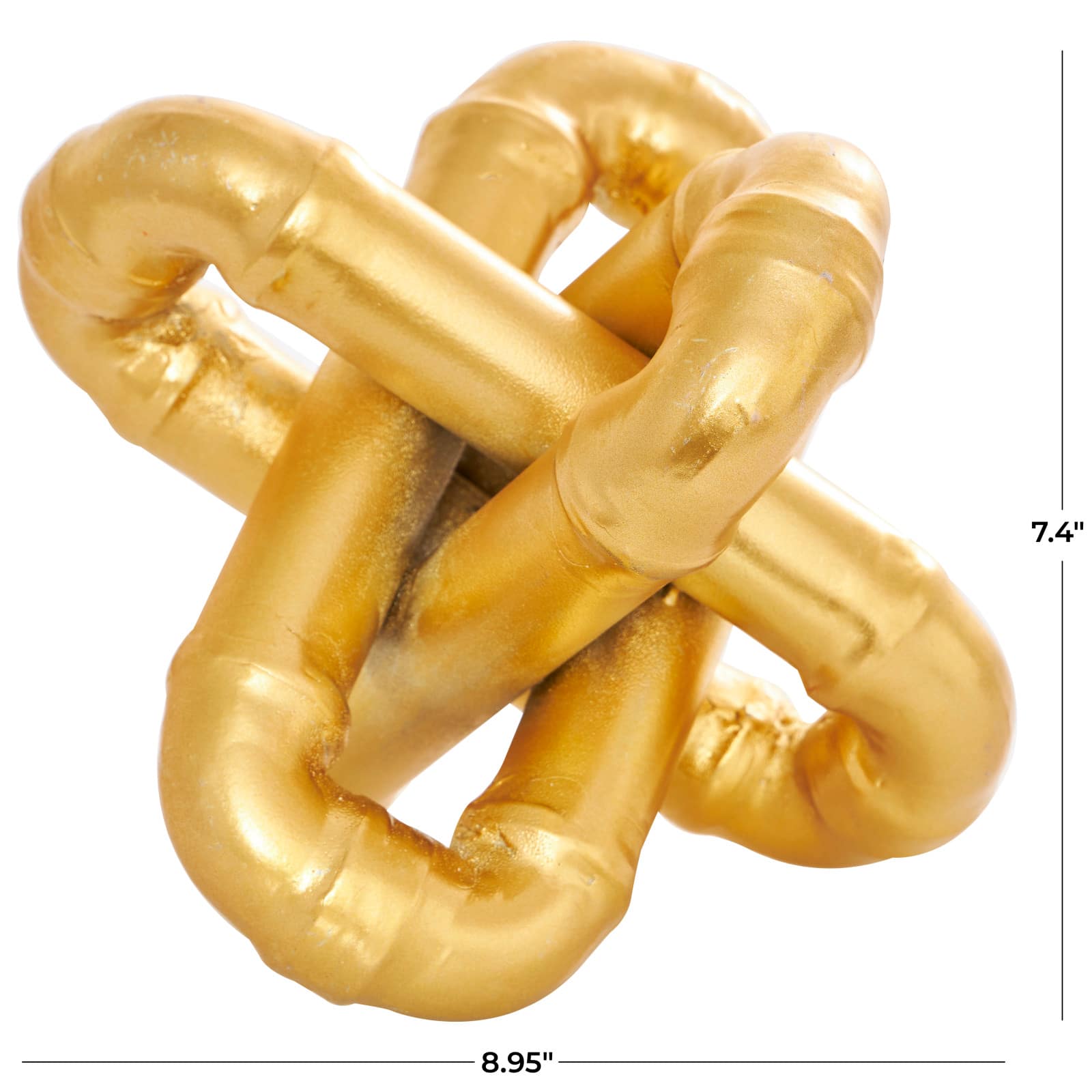 9" Gold Metal Chain Link Sculpture