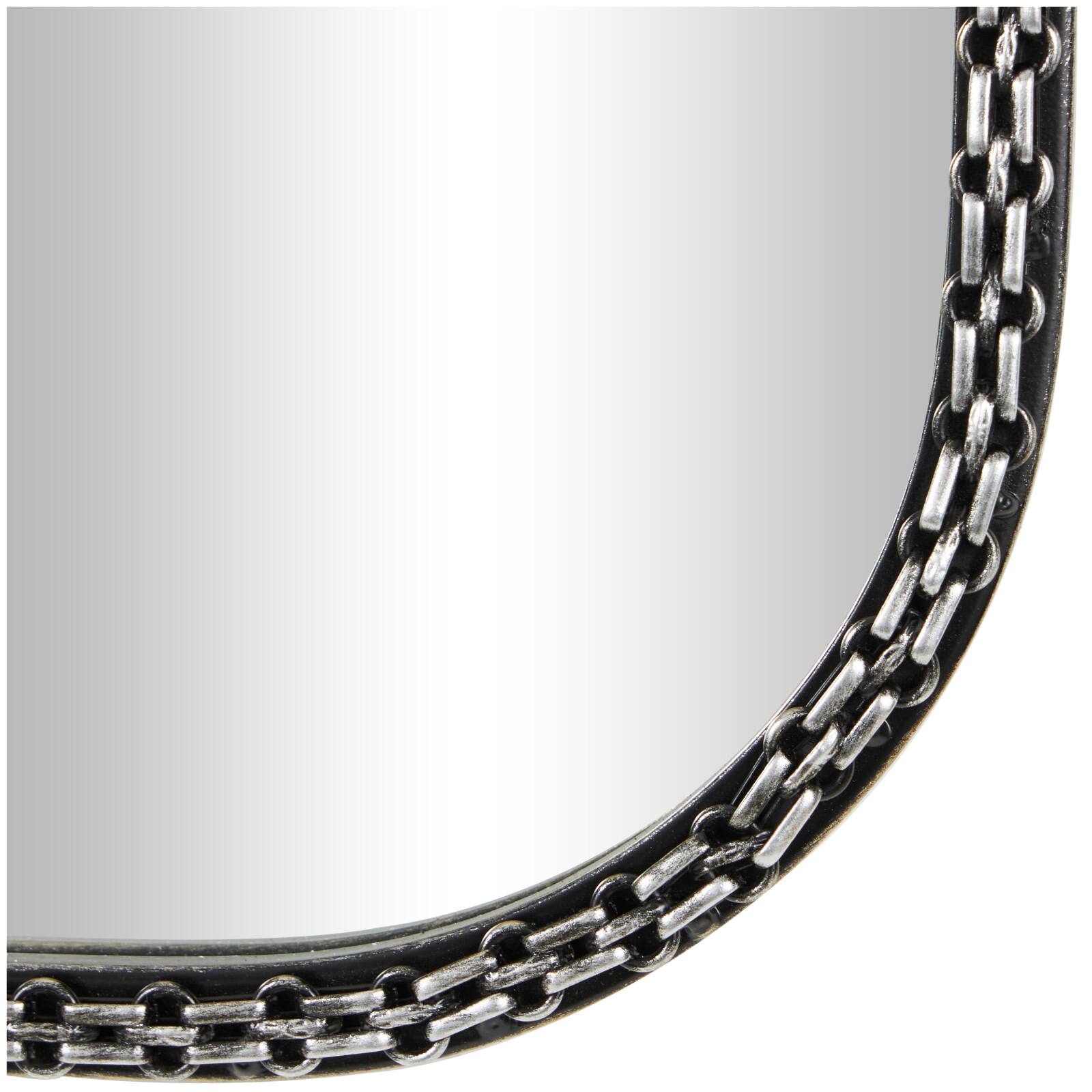 36" Silver Chain Link Framed Wall Mirror